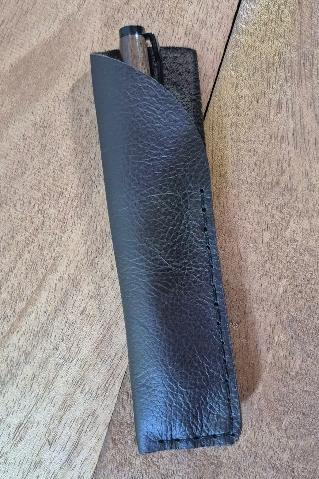 Hand-Stitched Simple Leather Pen Pouch