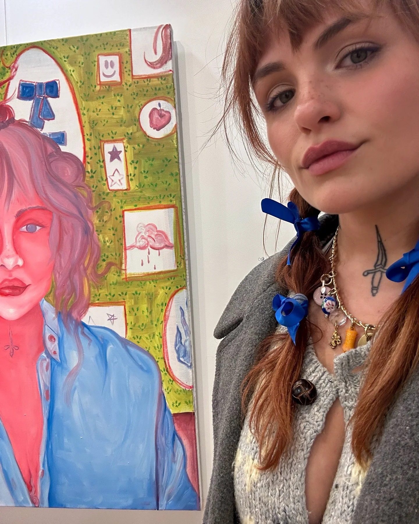 Solo show at @amberhillgallery comes down today 😇 I had a great time showing there (and checking out the gift shop 🤤 so many cute gifts and handmade items) thanks to everyone who came out 🙏
I&rsquo;ll be posting paintings for reeeeel cheeeeep on m
