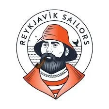 Logo of Reykjavik Sailors featuring a bearded man in a red hat and orange jacket with a scarf, enclosed in a circular border.