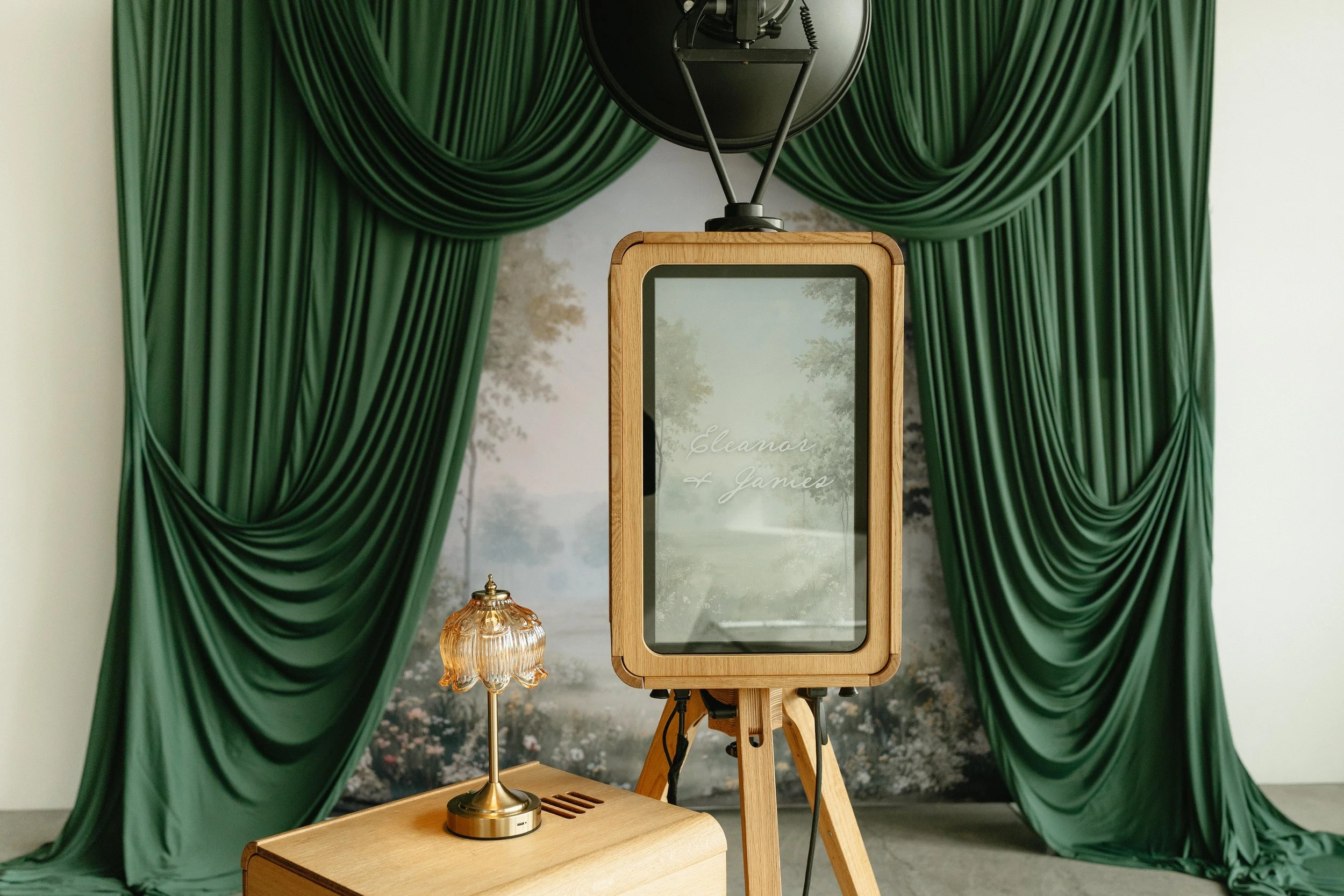 Lumen Events Kansas City luxury photo booth ready for a wedding reception