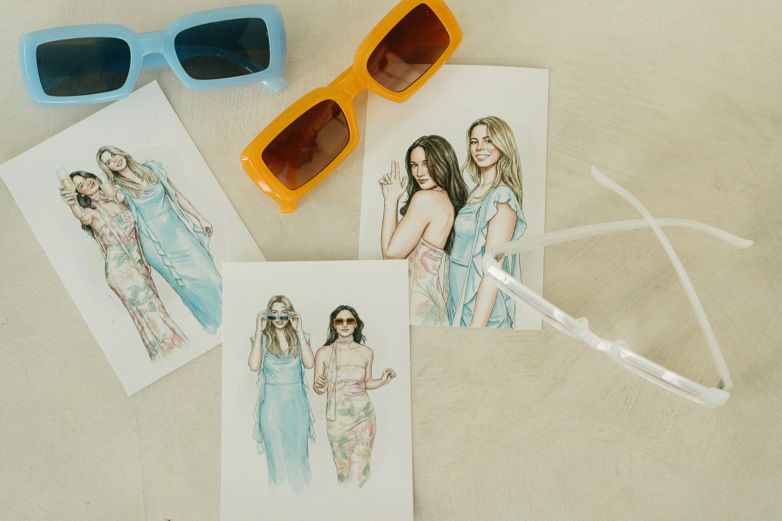 Wedding guest reacting to AI watercolor portrait at Lumen Events KC Kansas City photo experience—live preview screen showing artistic rendering