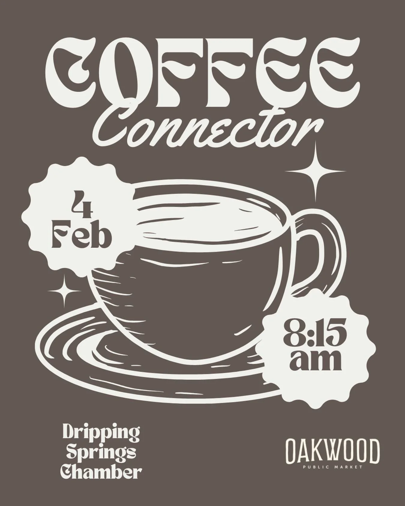 Calling all local business folk. ☕️

We&rsquo;re hosting the Dripping Springs Chamber Coffee Connector at Oakwood &mdash; a relaxed morning to meet other local professionals, share what you&rsquo;re working on, and build community.

✨ Free for Chambe