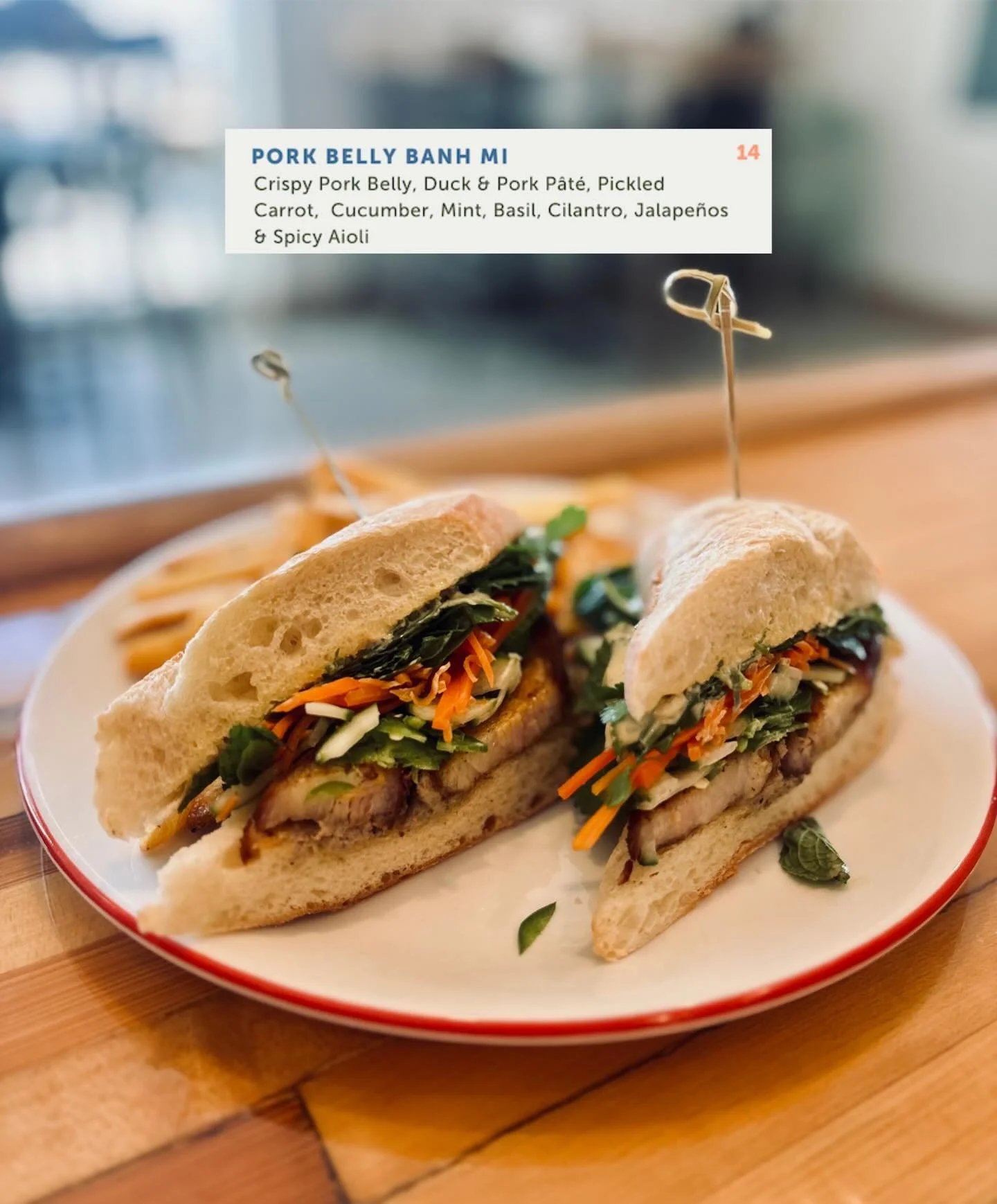 New lunch cravings just arrived. 🍽️✨

Come try our new lunch specials like Oakwood Fritters, a fresh B&aacute;nh M&igrave;, Southwest Crispy Chicken Salad, and more &mdash; and yes, ALL sandwiches come with fries because lunch should be satisfying.

