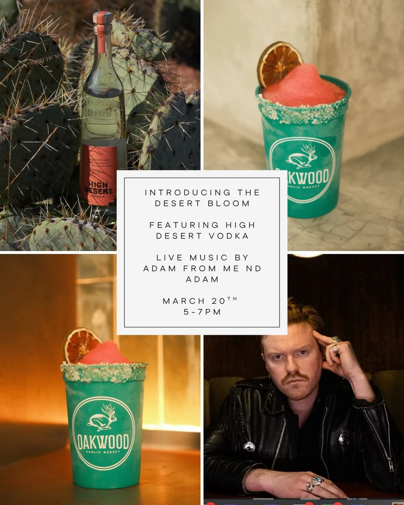 Something fun is happening tomorrow&hellip;🌵 

We&rsquo;re teaming up with High Desert Vodka for a night of sips, music, and a few really good reasons to stay awhile:

✨ Free samples of our new Oakwood Desert Bloom (prickly pear + elderflower frozen