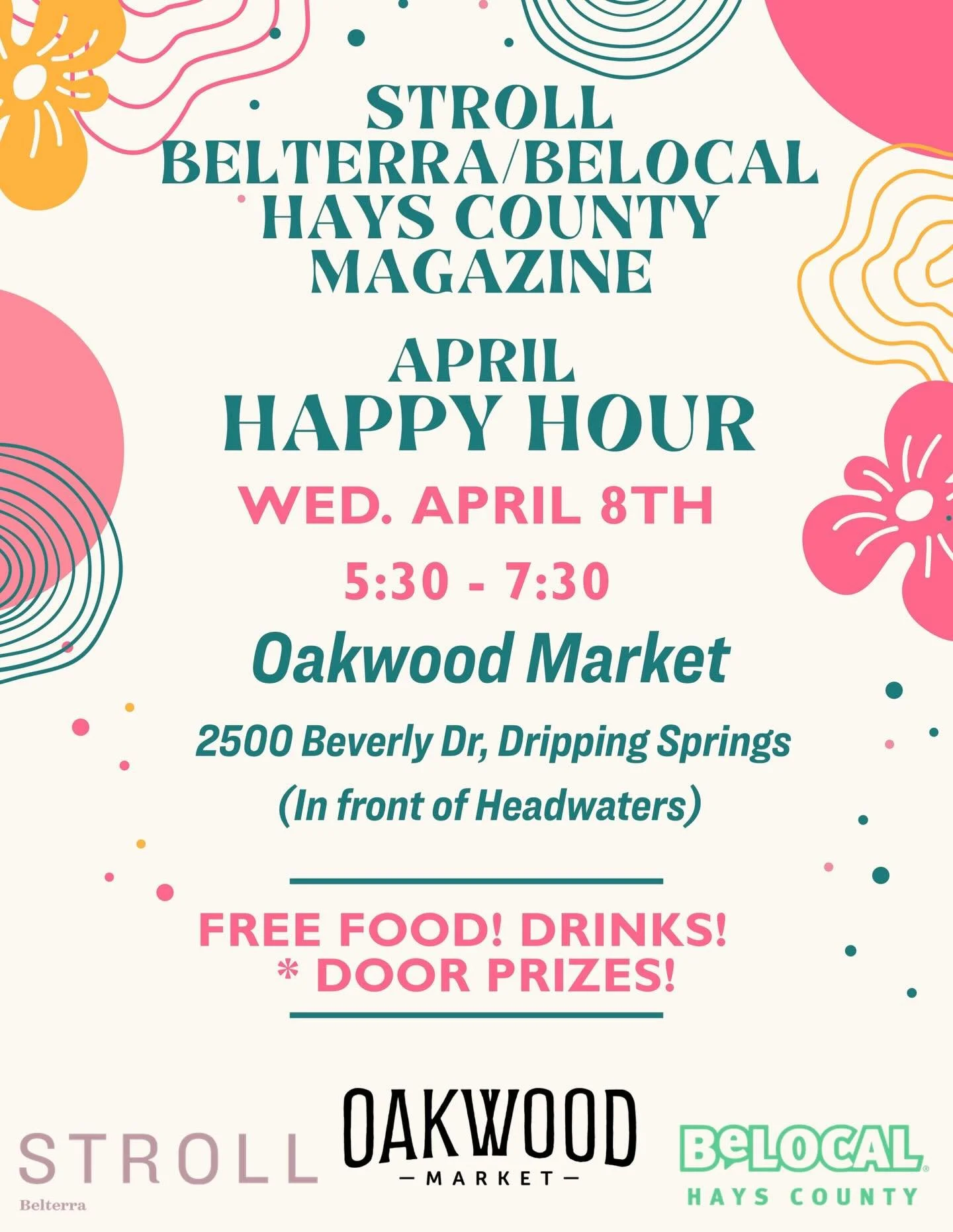 An evening worth stepping out for. 🌿

Join us on April 18 from 5:30&ndash;7:30 PM for a Stroll Belterra x BeLocal Hays County Magazine Happy Hour at Oakwood.

Enjoy complimentary bites, drinks, and a few door prizes along the way &mdash; all set aga