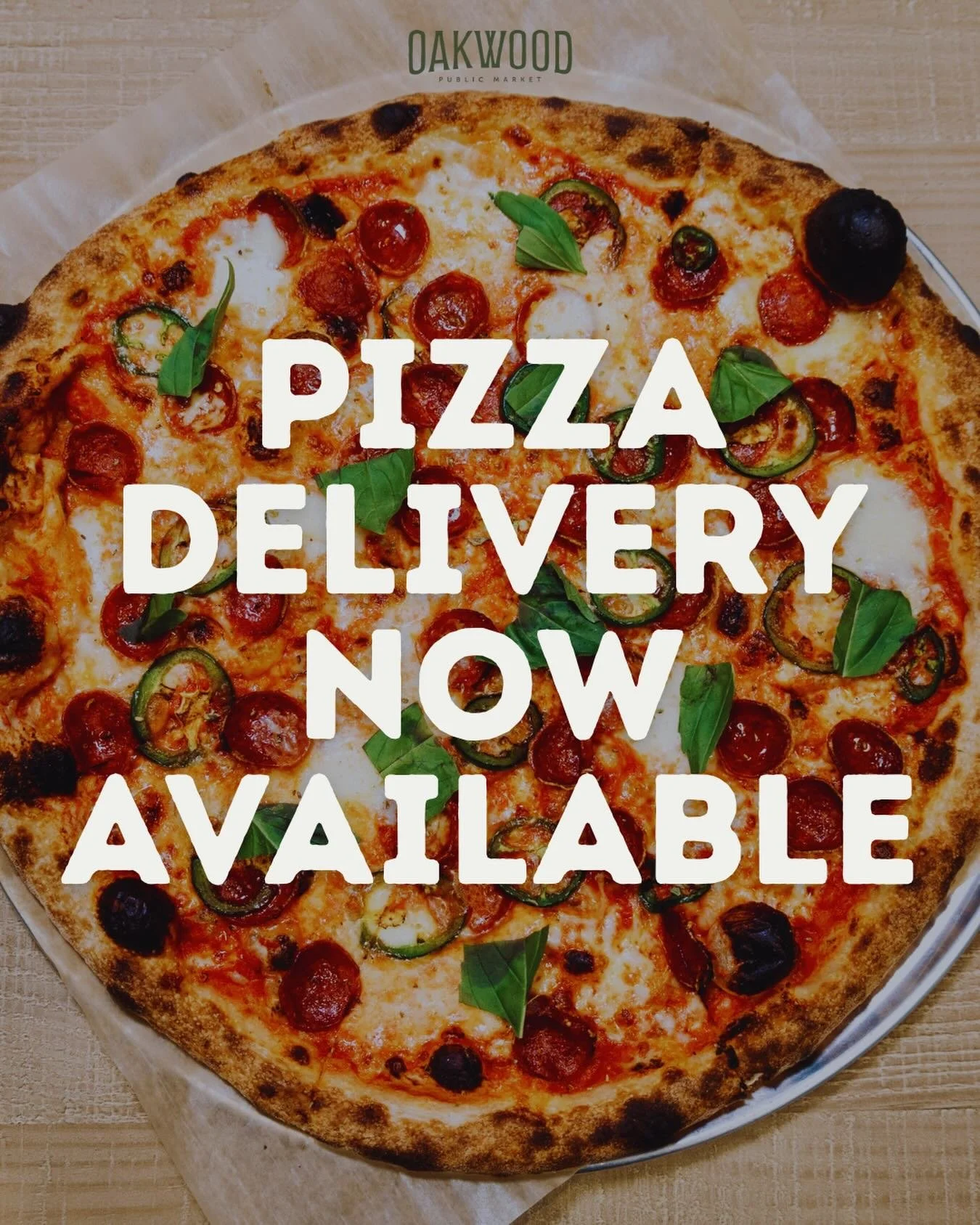 Staying in? We&rsquo;ve got you covered. 🍕

Our neo-neapolitan pizza is now available for delivery on DoorDash at the link in our bio.

Order in and bring a little Oakwood home with you.