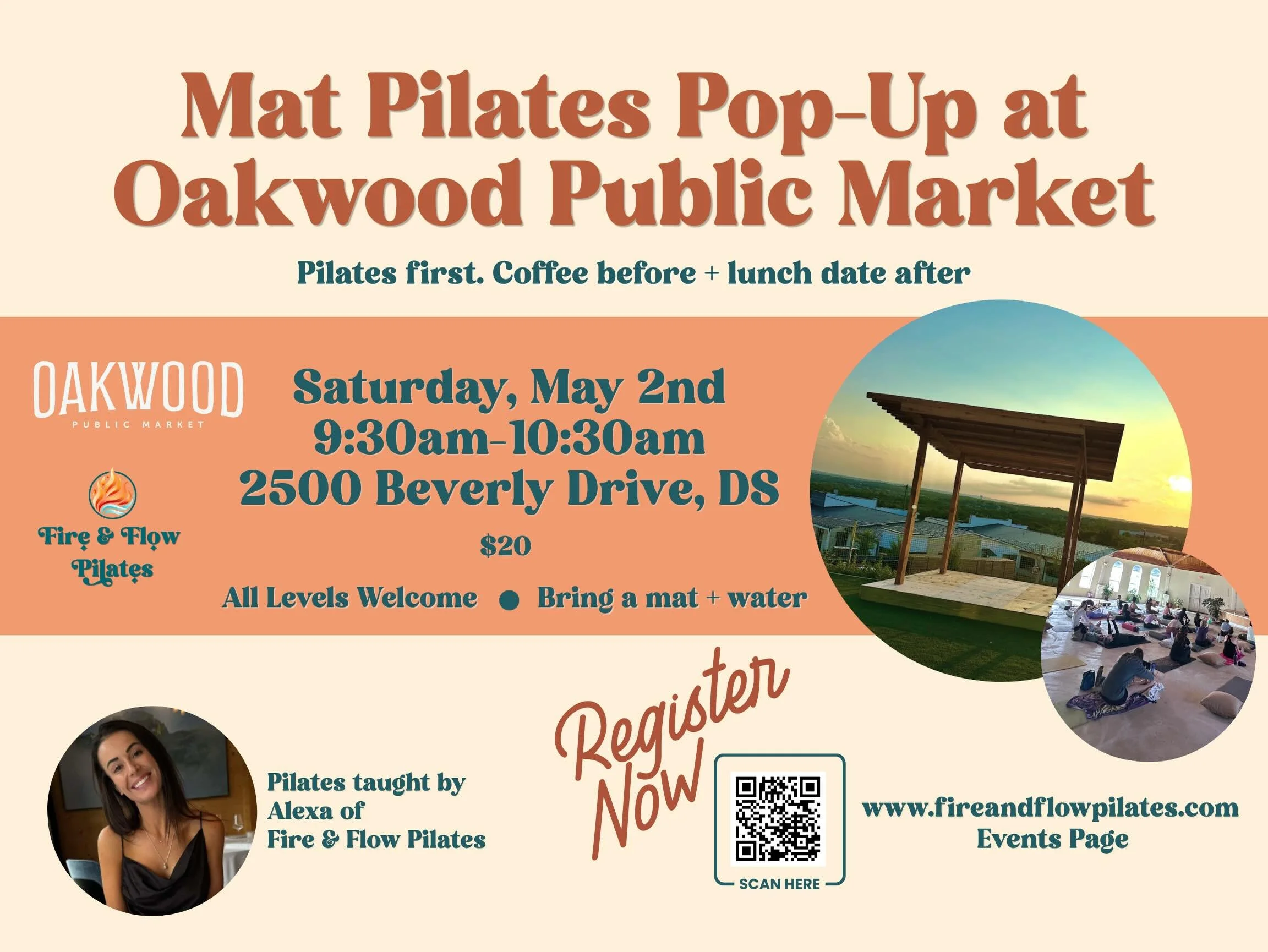 A slow start to your Saturday. 🧘&zwj;♀️

Join us at Oakwood for a morning Pilates session with Fire &amp; Flow, set against fresh air, open space, and those signature Hill Country views.

Coffee, pilates, and a group lunch after. 

All levels welcom
