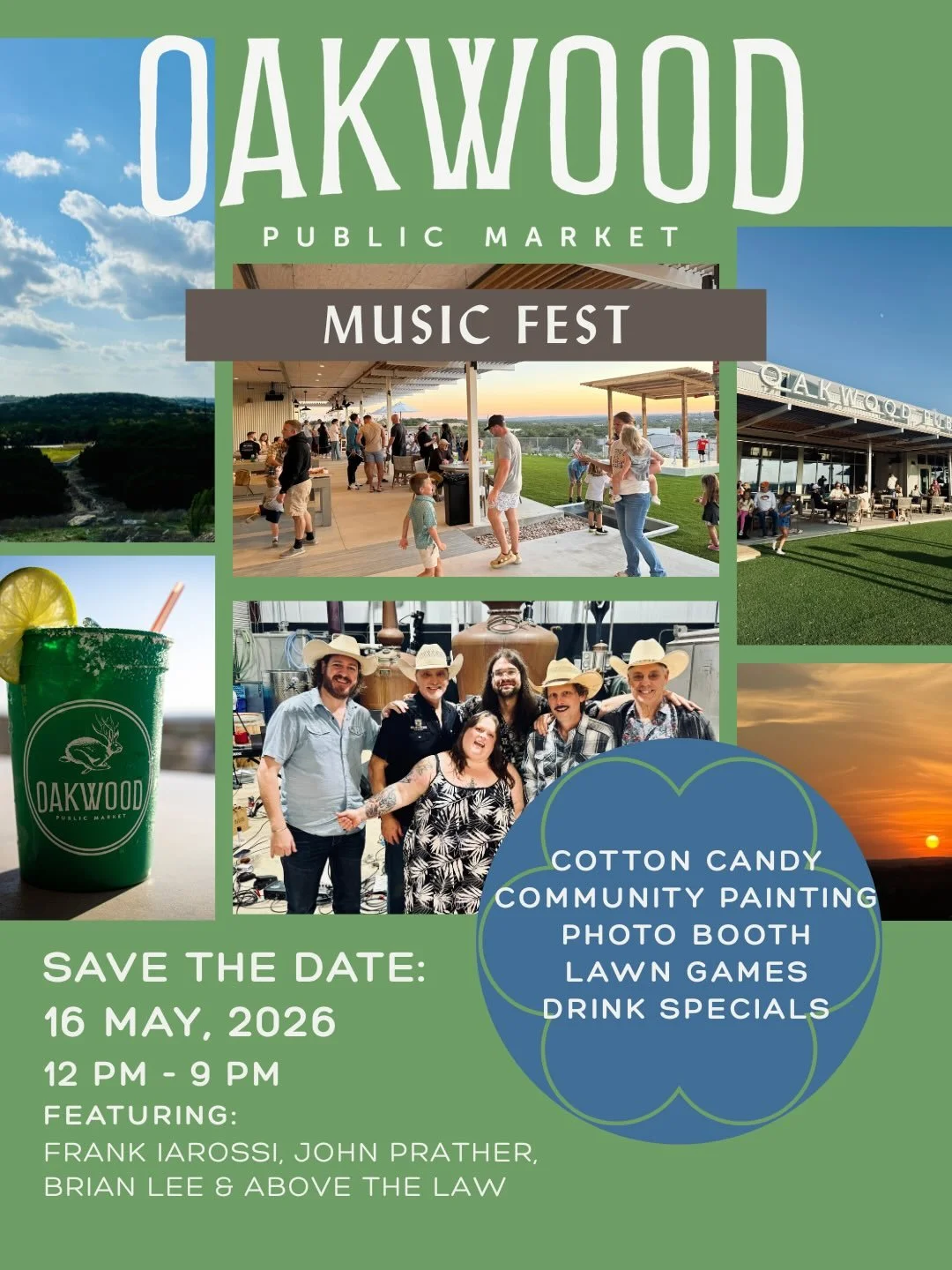 REMINDER: Oakwood Music Fest is next Saturday! 🌅🎶

A full day of live music, local vendors, community activities, good food, and Hill Country fun.

We&rsquo;ll be sharing an incredible lineup of artists along with family-friendly activities through