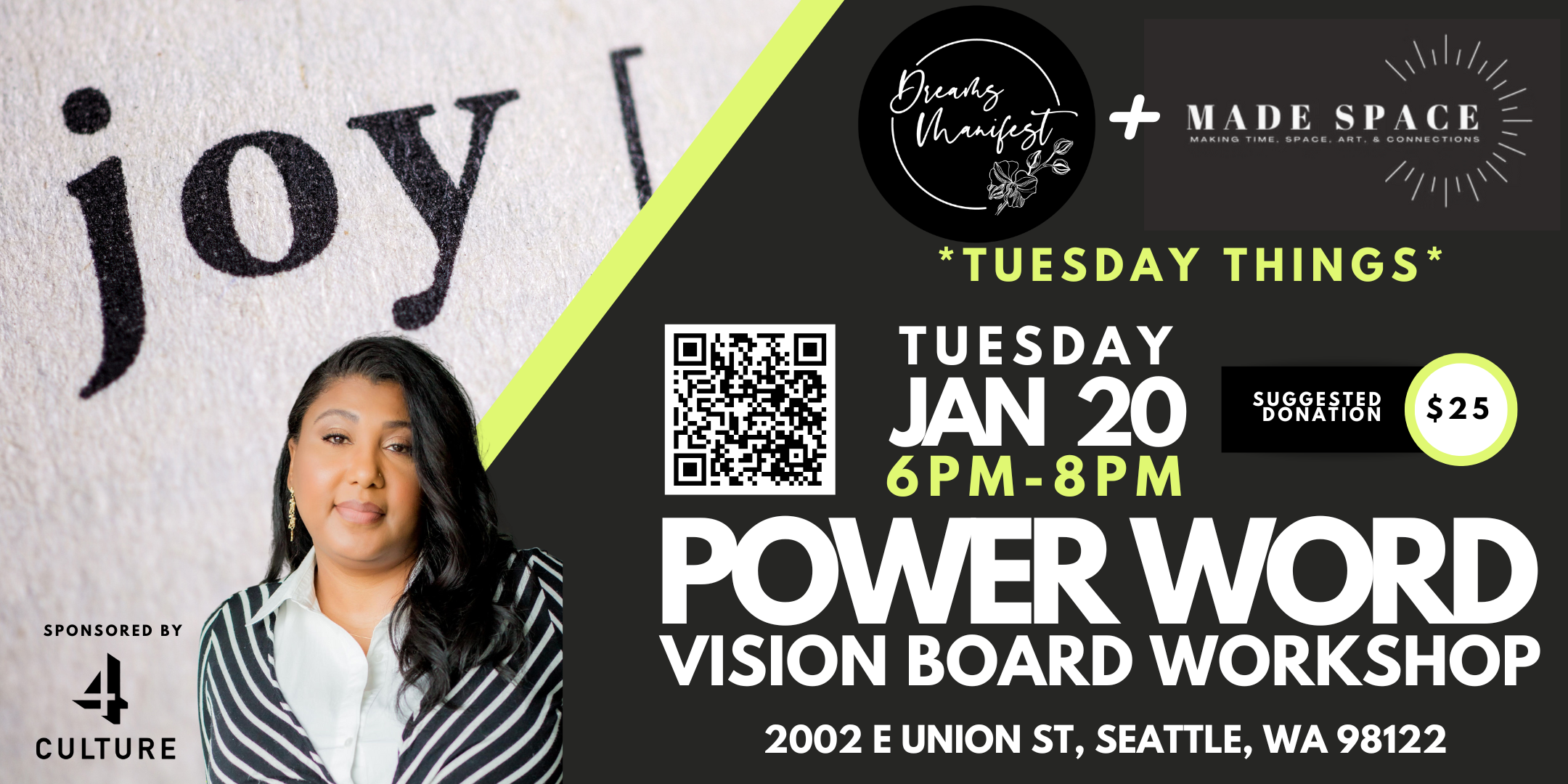 tuesday things @ made space!  power word vision board workshop