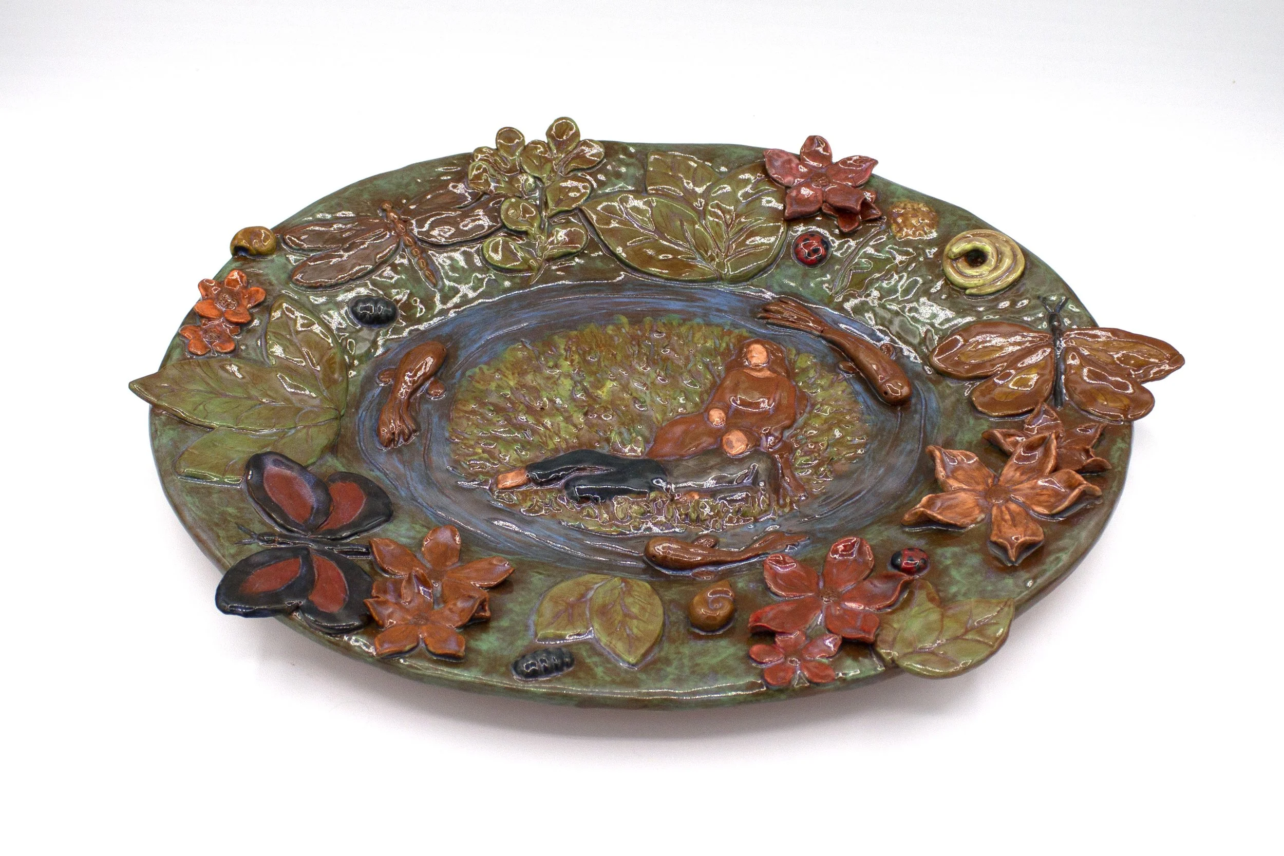 Sitting in a Garden at Your Feet, red earthenware, 12x10in, 2024