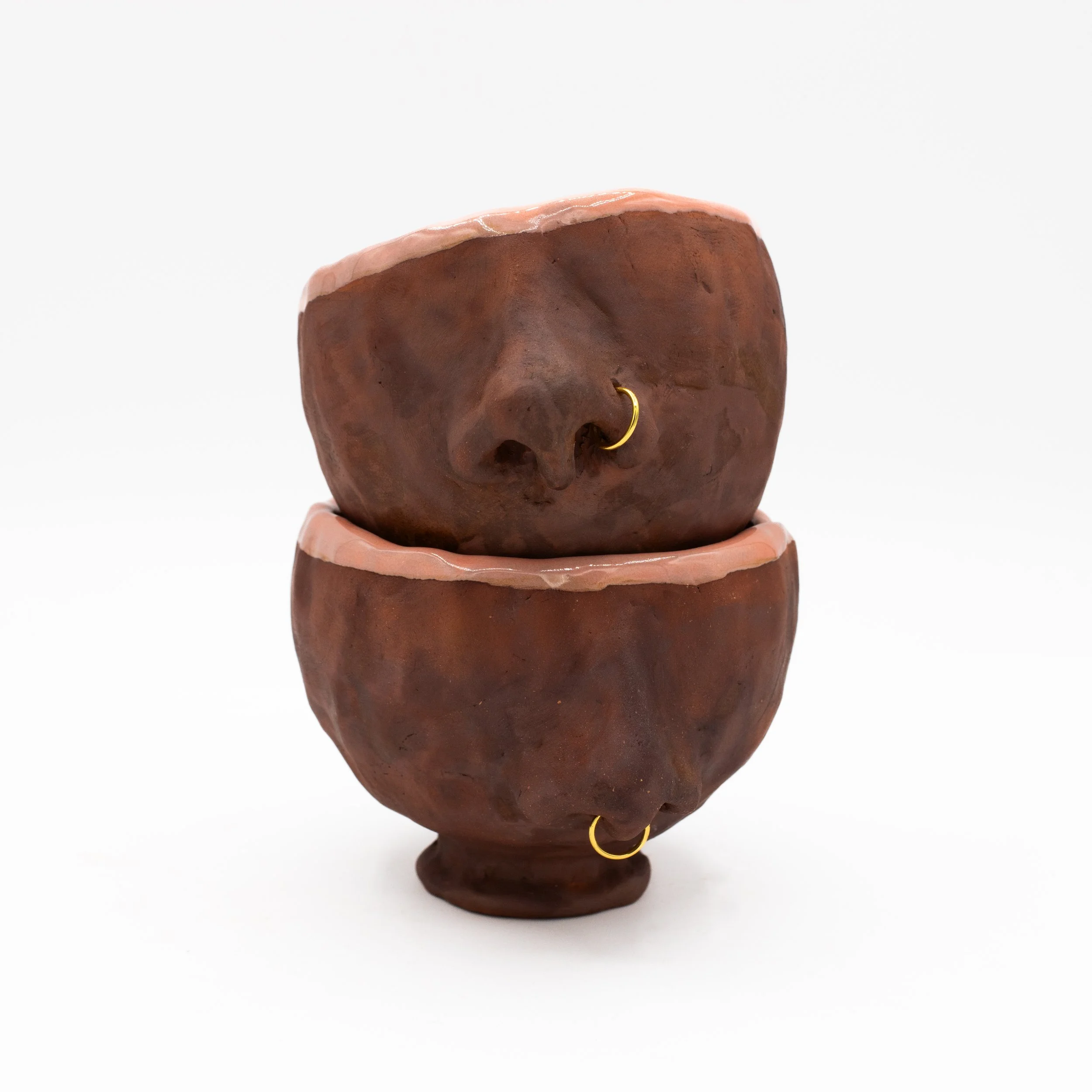 Nose Ring Cup, red earthenware, 2025