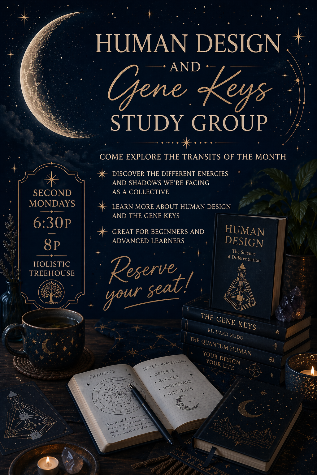 Human Design &amp; Gene Keys Study Group with Ashley Gomez- Hybrid Event- In-person &amp; on Zoom simultaneously 