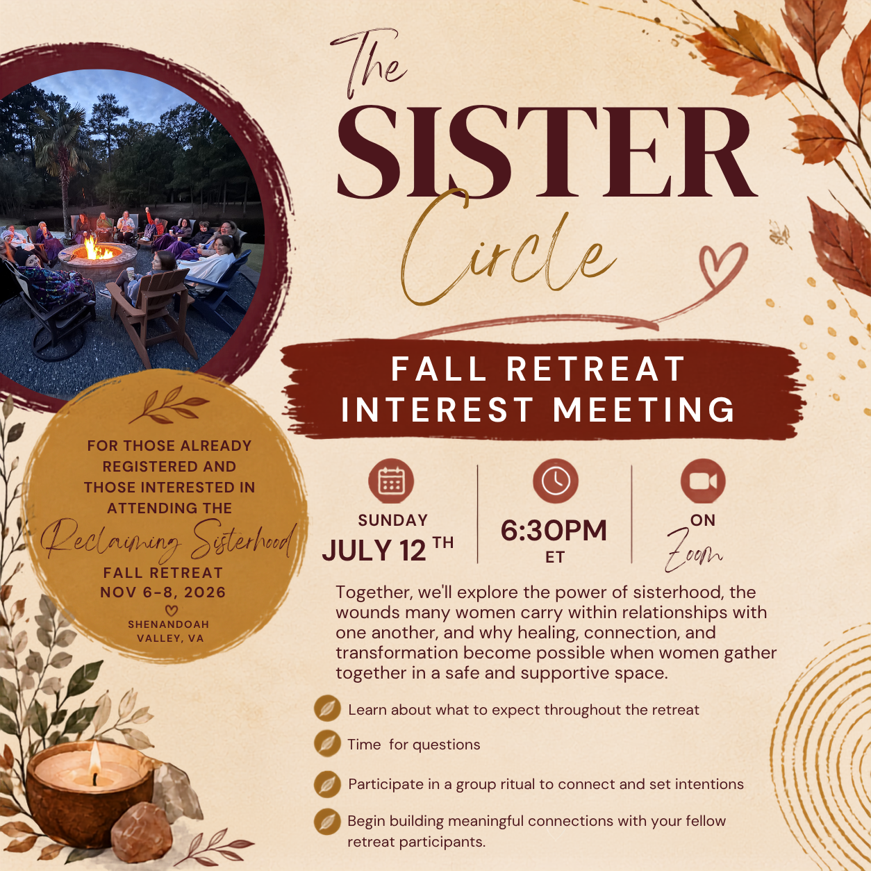 The Sister Circle: Fall Retreat Interest Meeting &amp; Ritual *ON ZOOM*
