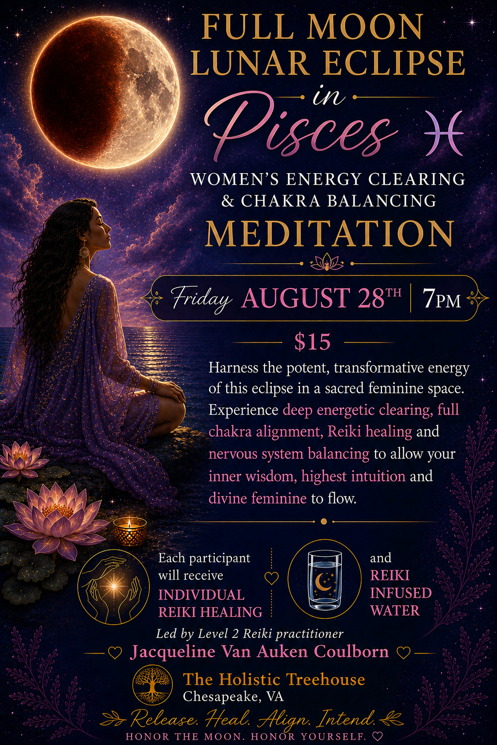 Lunar Eclipse in Pisces Women’s Meditation Circle with Jacqueline Van Auken Coulborn 