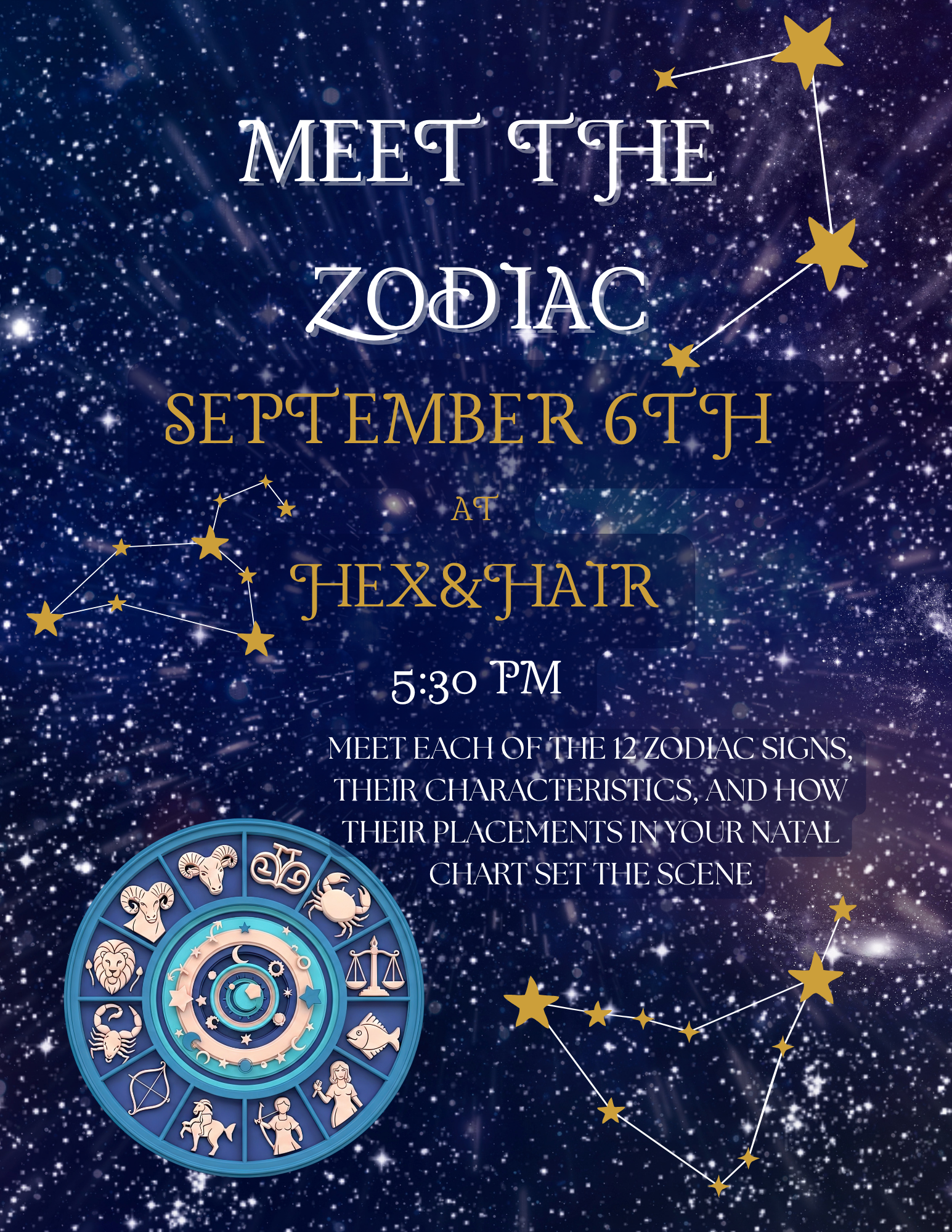 Astrology 101 (Class 1 of 5) with Jennie Tack at Hex &amp; Hair VB 