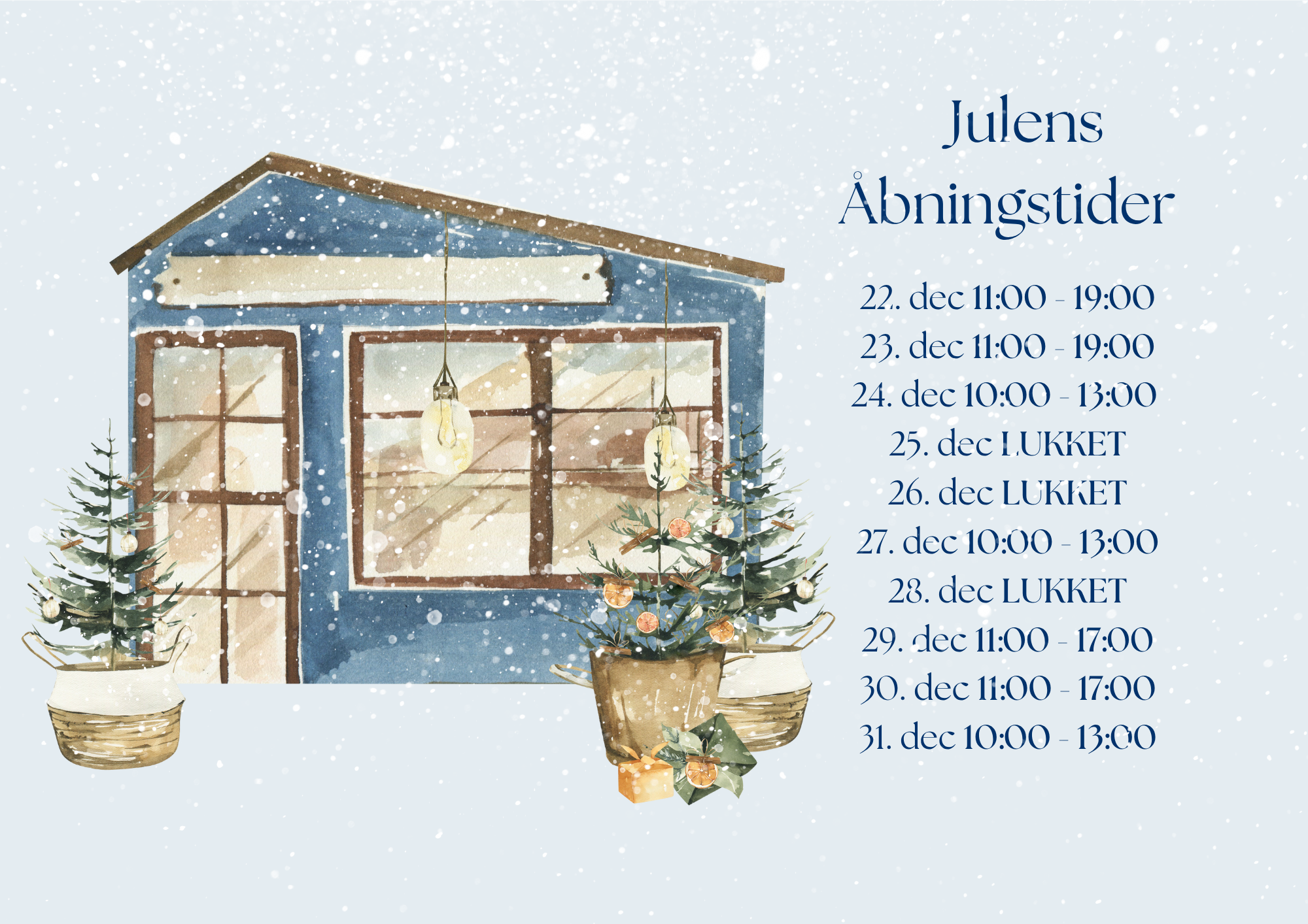 Julens åbningstider hos BlomsterHexen