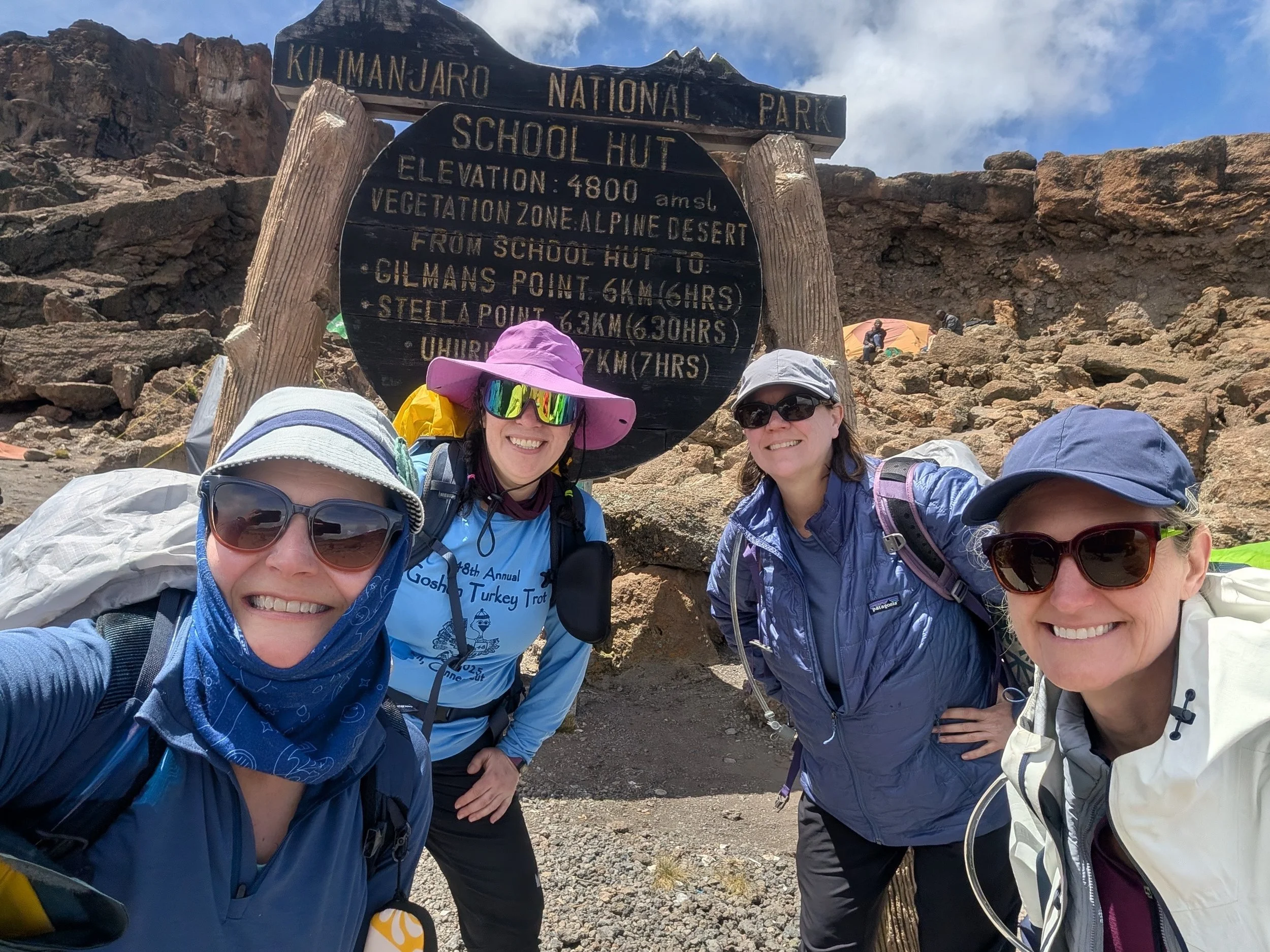 Arriving at School Huts, our basecamp for the summit assault. We slept here for two nights. (15,476ft / 4,717m)