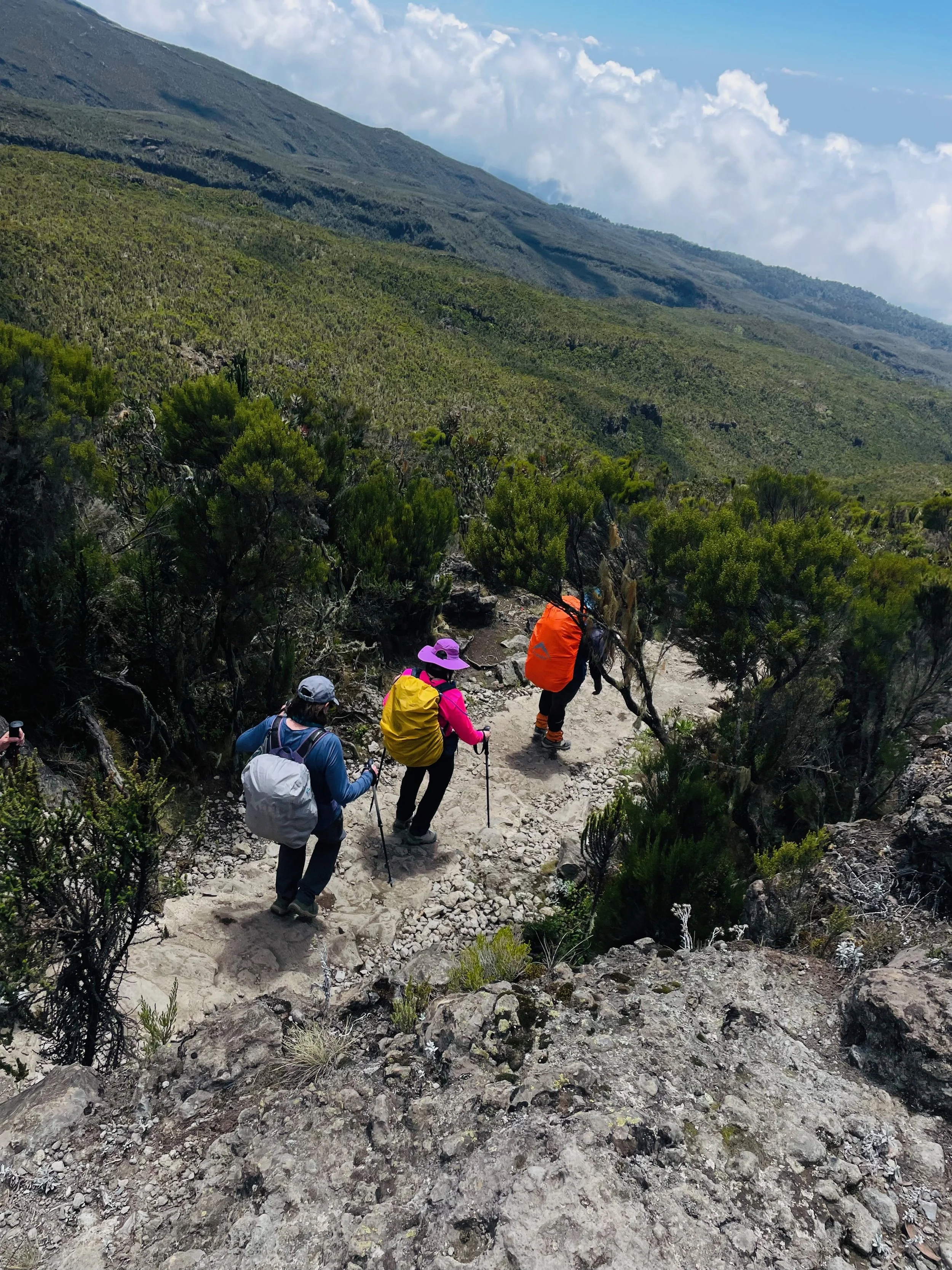 On the descent. These stone steps were brutal.