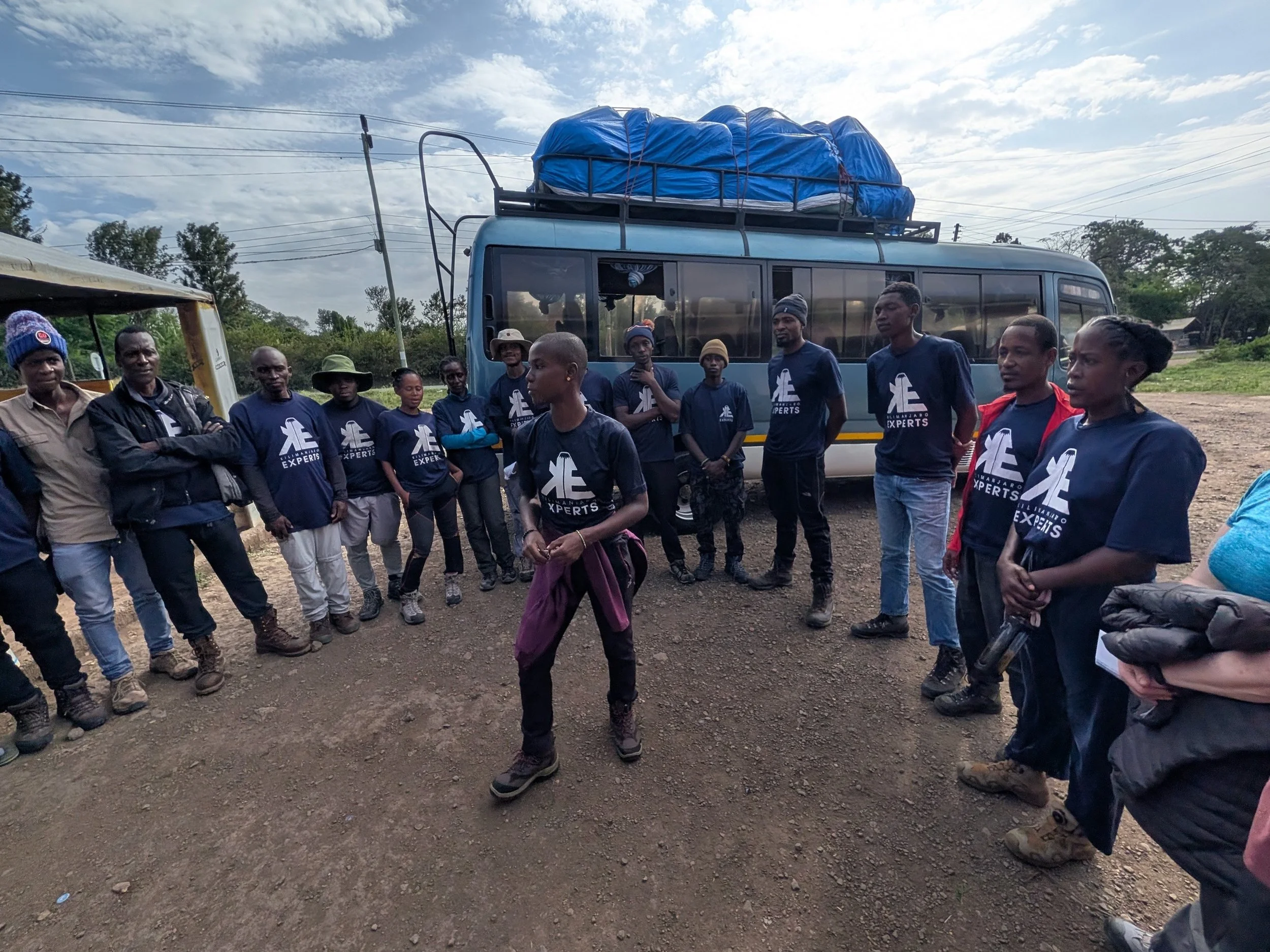 Meeting our crew for the first time, just before a 3 hour drive to the entrance gate. That is our badass guide, Lucina, in the center.