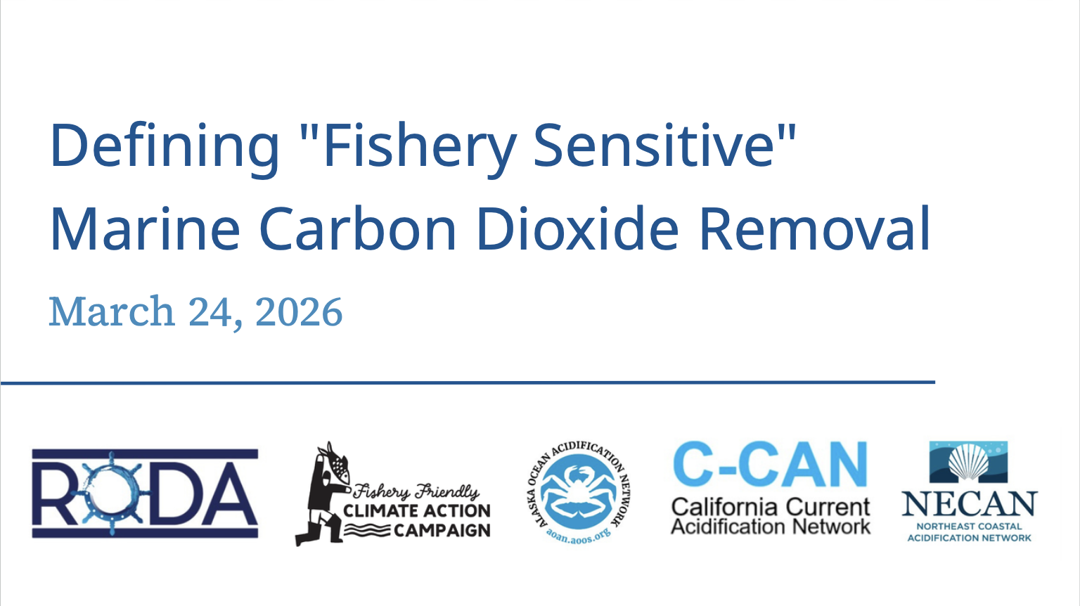 Defining "Fishery Sensitive" Marine Carbon Dioxide Removal