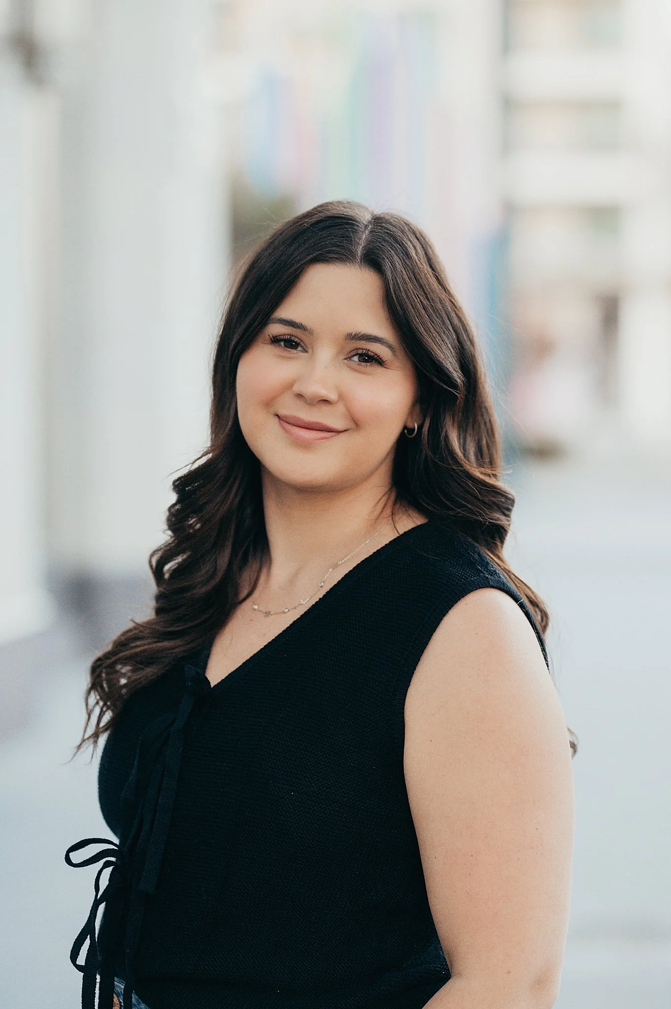 Studio member and Las Vegas photographer Lindsey Alter standing outside The Smith Center for a branding headshot.