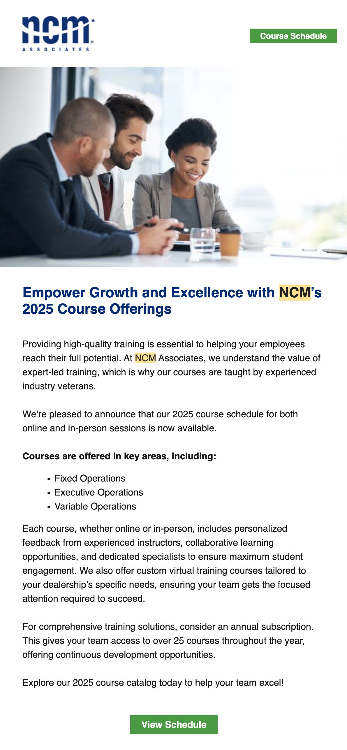 NCM Associates | November 2024 Marketing Email