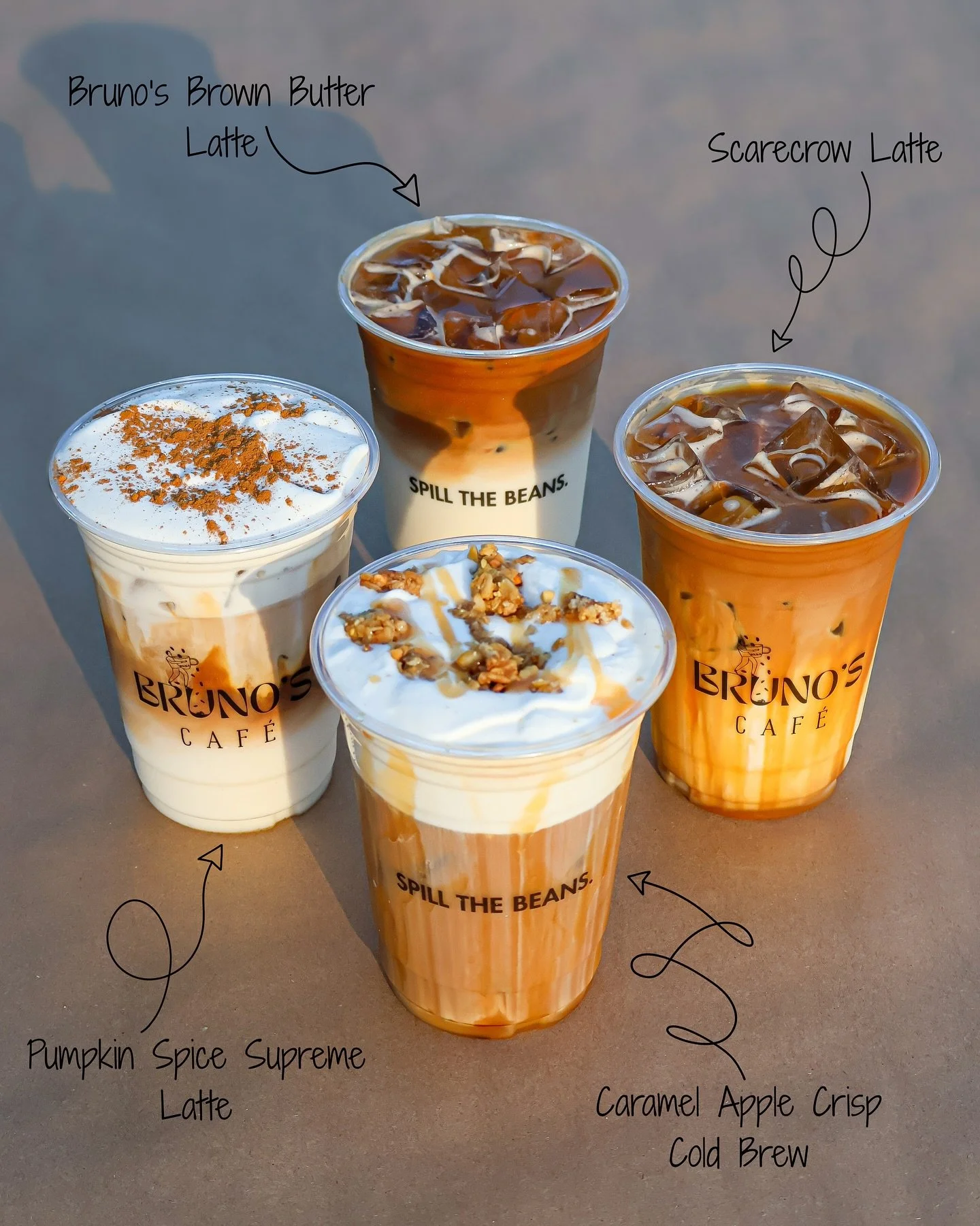 Fall has officially arrived at Bruno’s Café, and the sip specials are setting the mood for the season. 🍂☕️
The lineup you’ve been waiting for: new creations to obsess over, plus the fall favorites you swore you’d never get