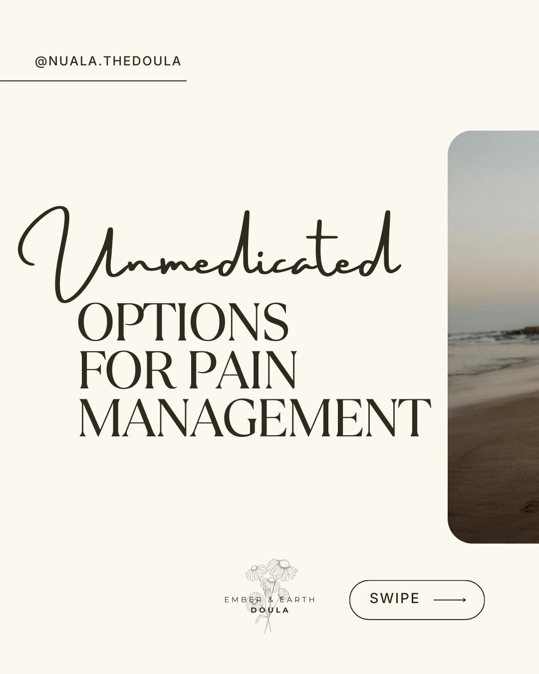 Unmedicated pain management tools&mdash;Save this✨ 

Whether your birth plan includes medicated options or none at all, these techniques can help ease labour pain✨

These are only three methods&mdash;other, complimentary pain management options inclu
