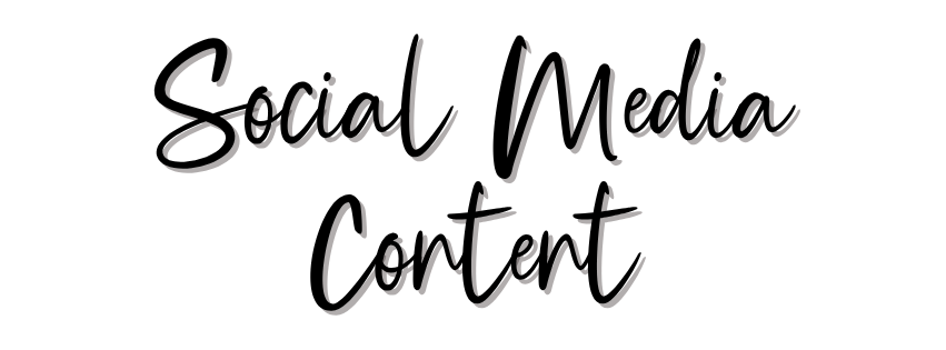 Text saying 'Social Media Content' in elegant cursive font on a white background