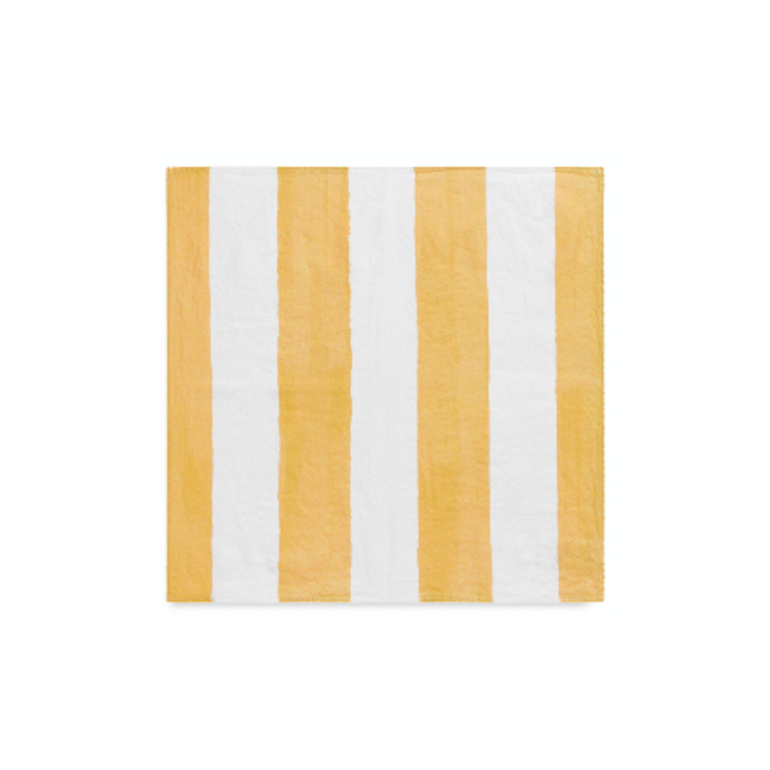 Yellow and white canopy striped linen swatch.
