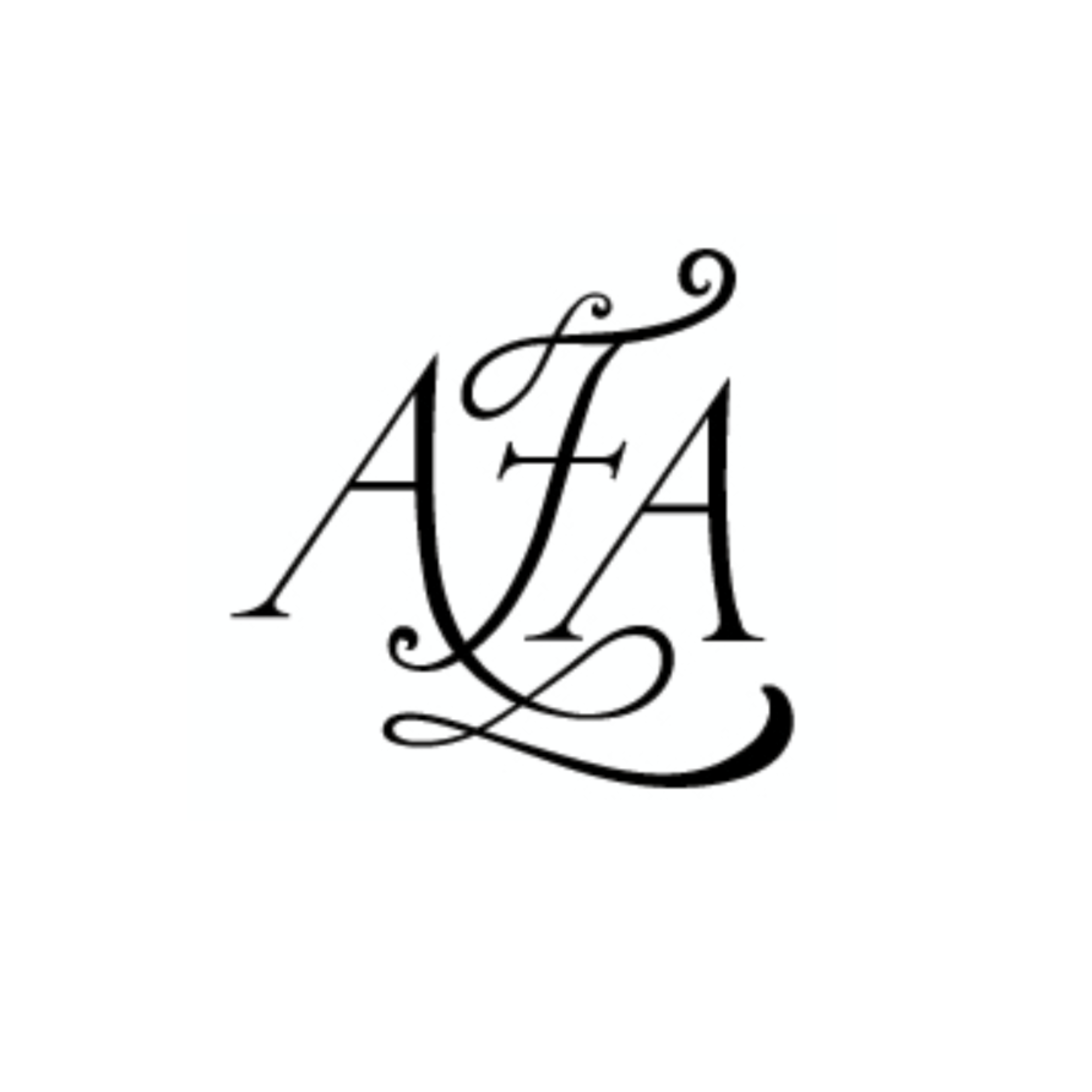 Stylized black script of the initials 'AFA' on a white background.
