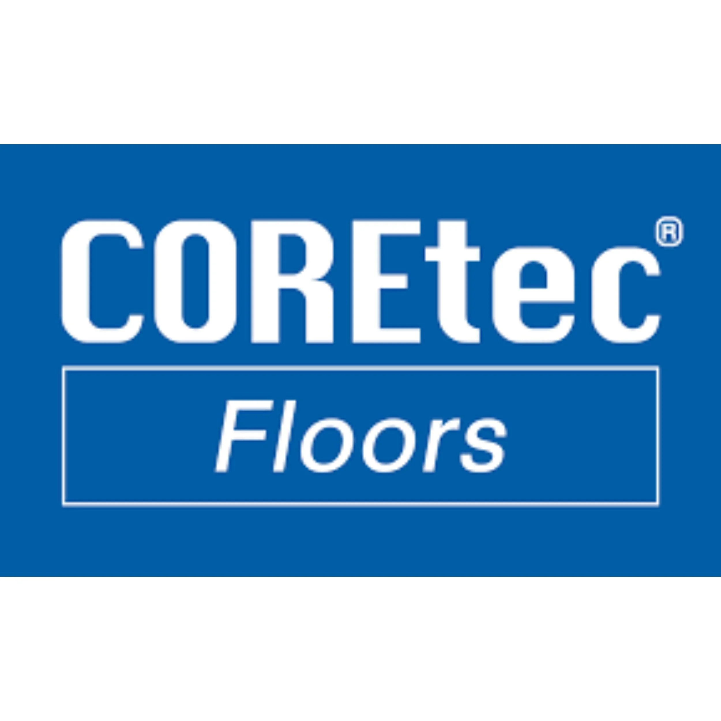 CoreTec Floors logo on a blue background.