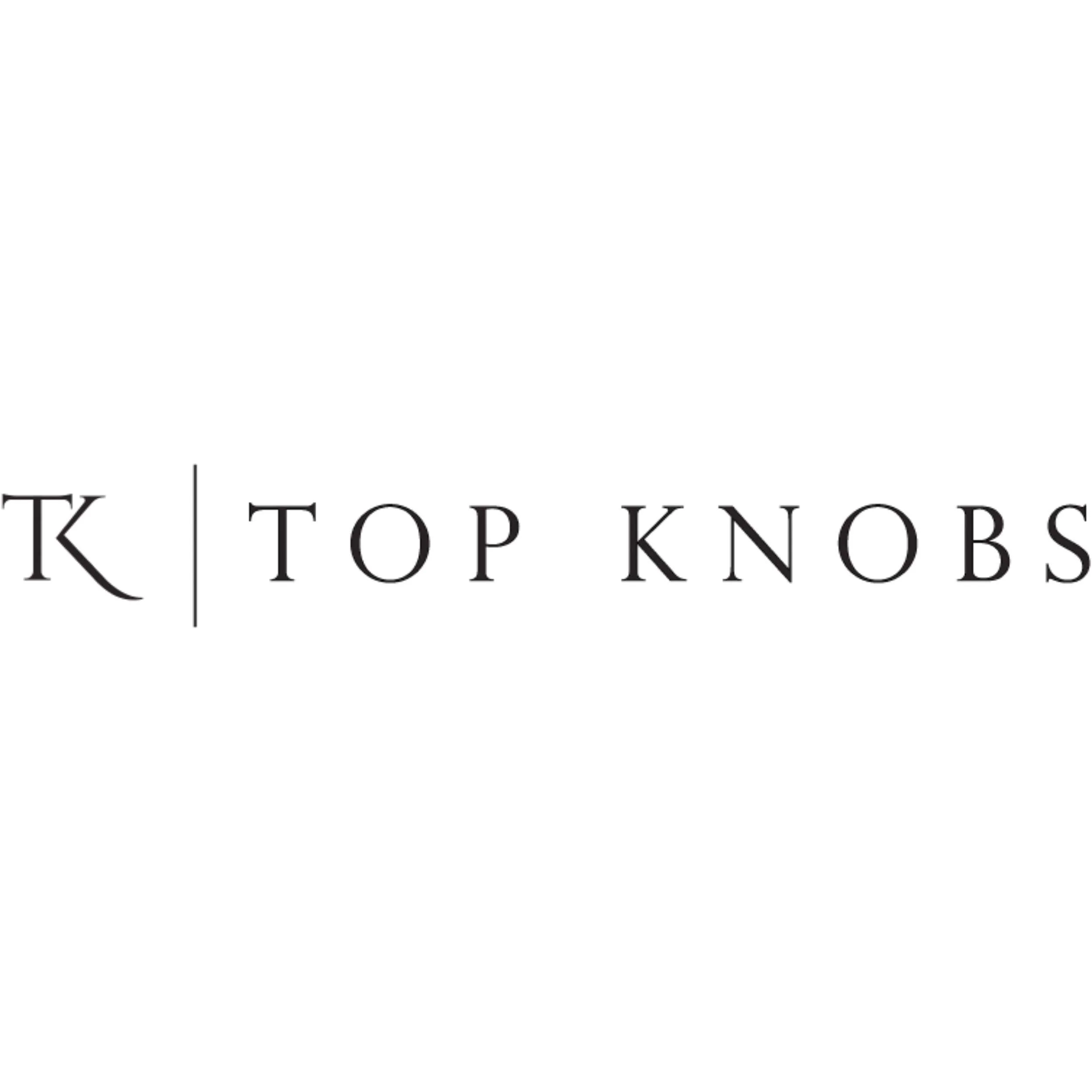 Logo for Top Knobs featuring the initials 'TK' and the words 'Top Knobs' separated by a vertical line.