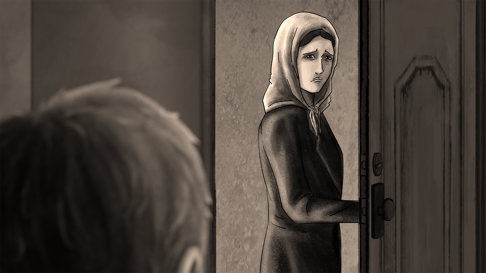 Among Neighbors Yaacov_s mother leaves.png