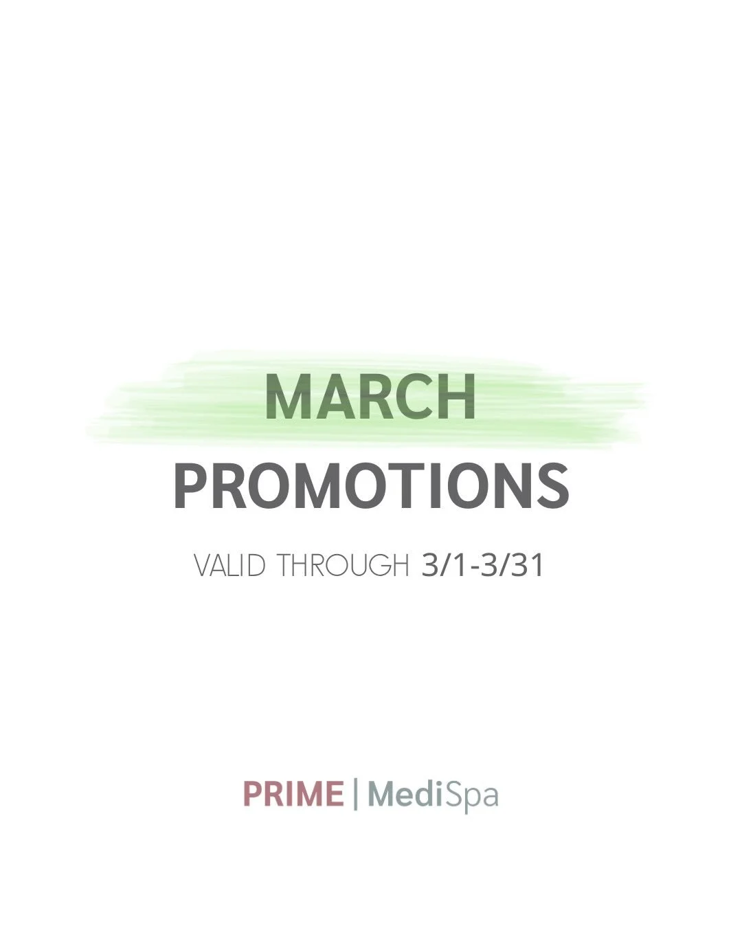 March specials are here at Prime MediSpa &mdash; created to refresh, rejuvenate, and get your glow ready for spring. 💚🍀

From advanced tightening to deep hydration, this month&rsquo;s treatments are all about radiant, healthy beauty. ✨

Book your a
