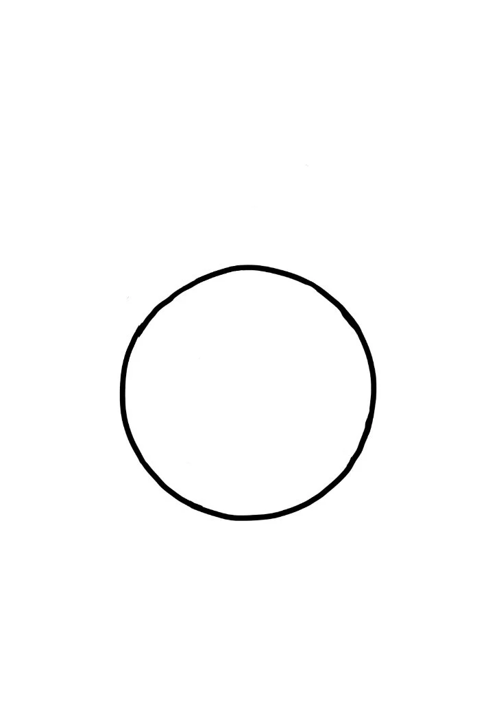 Black circle drawn on white paper.