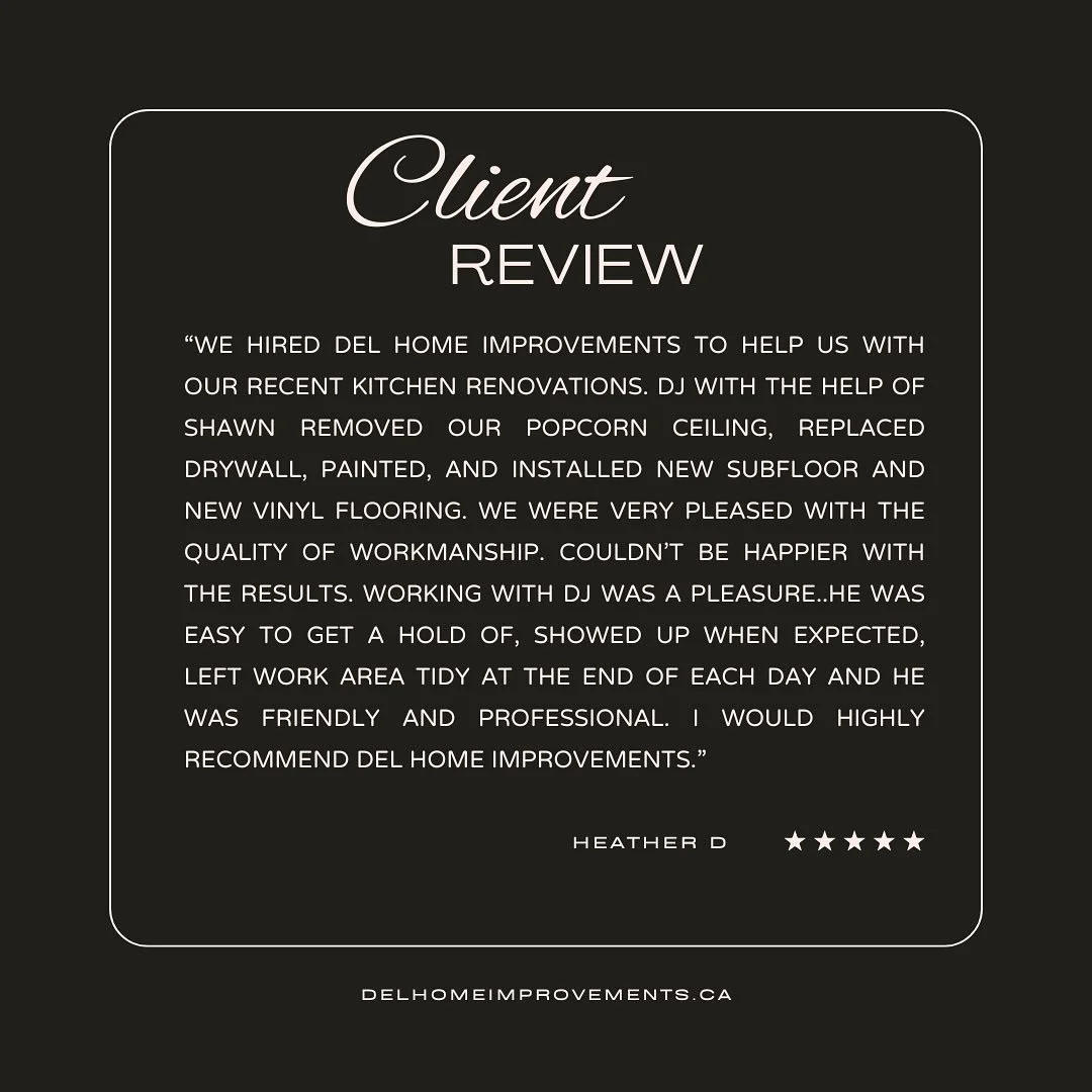 There&rsquo;s no better feeling than seeing a happy client at the end of a project. Thank you for the kind words and for trusting Del Home Improvements with your kitchen renovation!