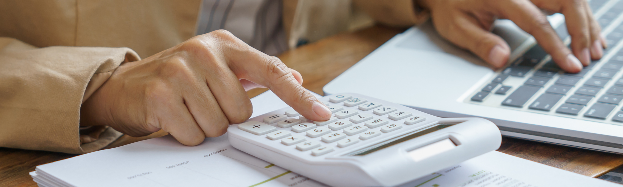 Person using a calculator