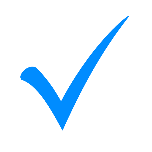 bright blue transparent check mark