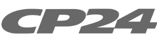 The logo of CP24, a Canadian news channel, with bold black text on a white background.
