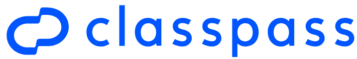 ClassPass logo with a blue circular icon and the word 'classpass' in blue text.