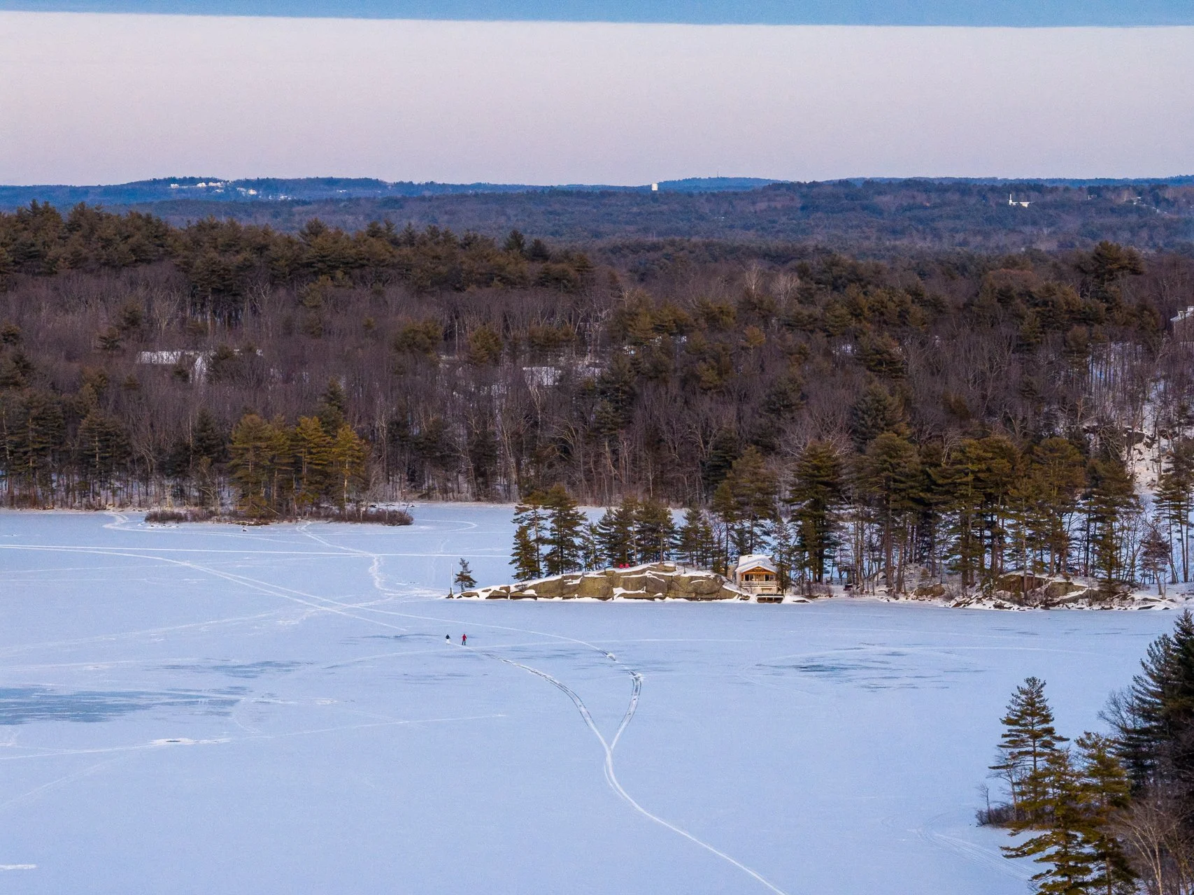 February 15, 2026 - Evening ski on the lake. Pelham, NH