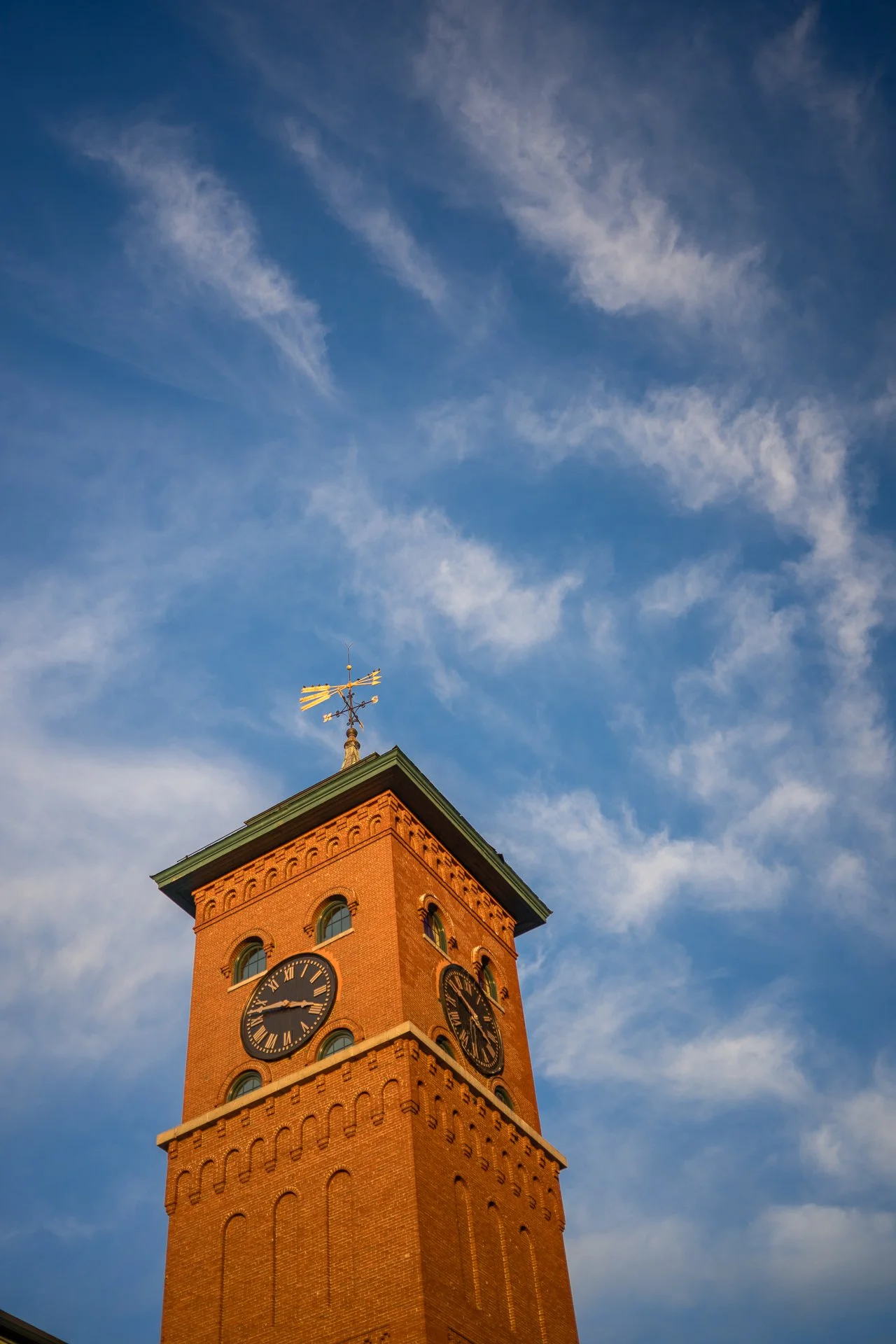 December 18, 2025 - Orange light, orange brick. Nashua, NH