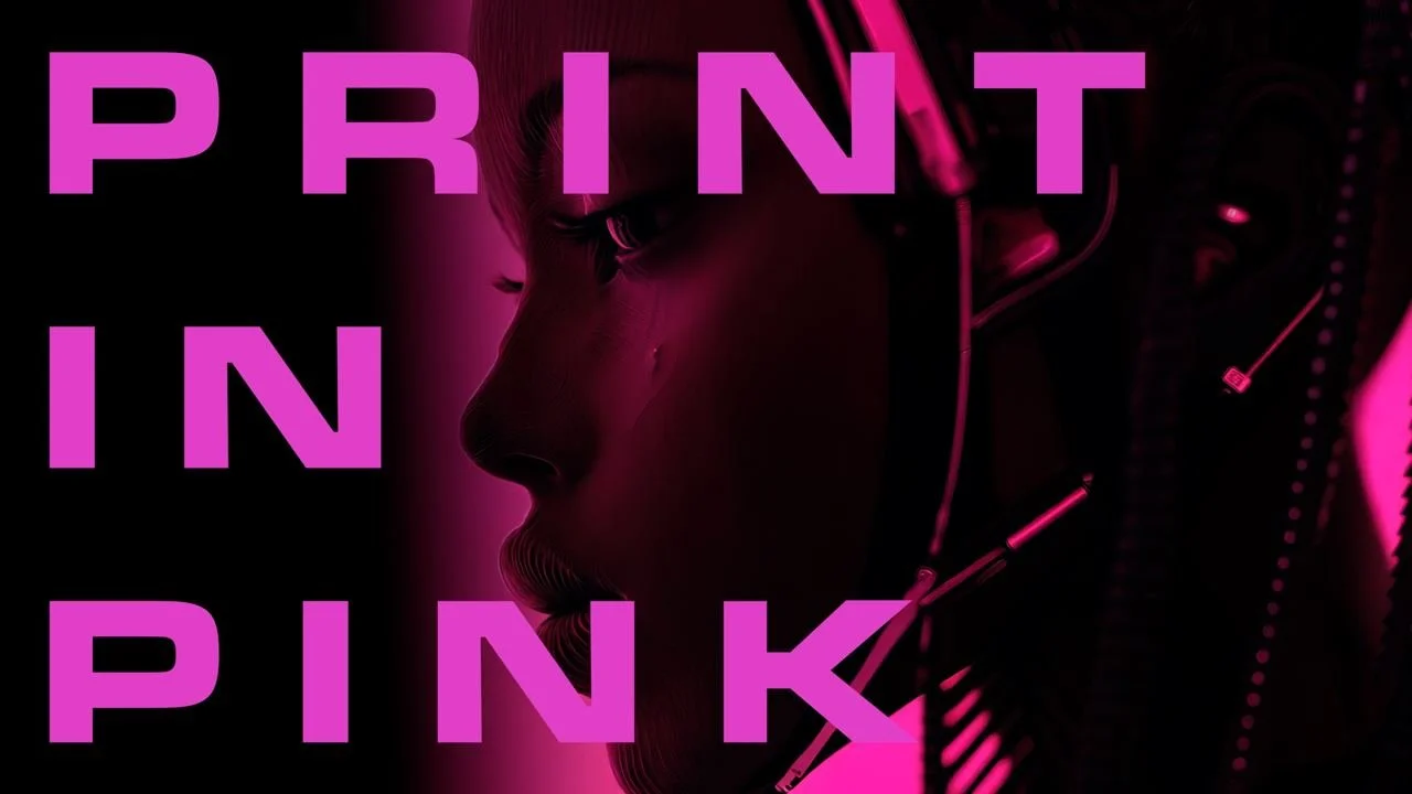 PRINT IN PINK · Experiment. Pink signal, hard beat, a face in the static. Music by Boogieman Weather.
