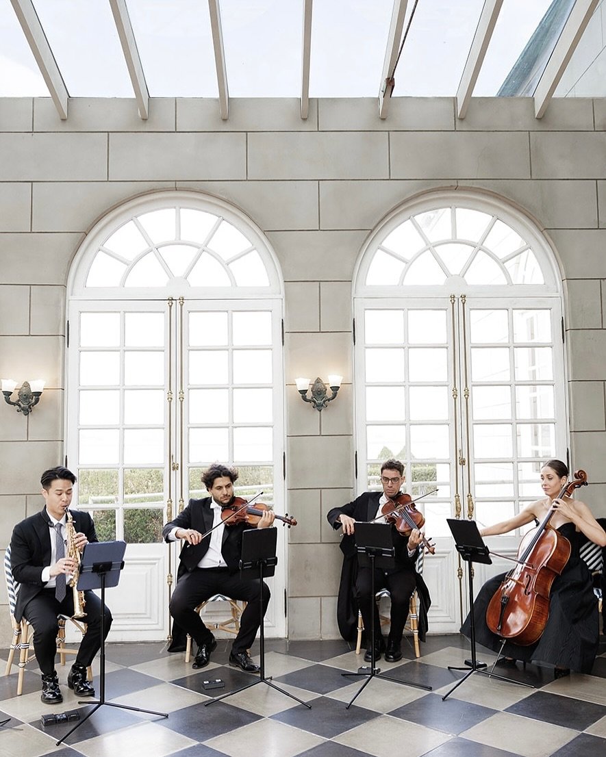 Magical moments from Sharon &amp; Joseph&rsquo;s wedding, captured perfectly by @saltatelier_wedding 

Our Vivid trio performed alongside vocalist @ameliaevns for the ceremony, with custom arrangements of:
&bull; Birds of a Feather
&bull; Can&rsquo;t