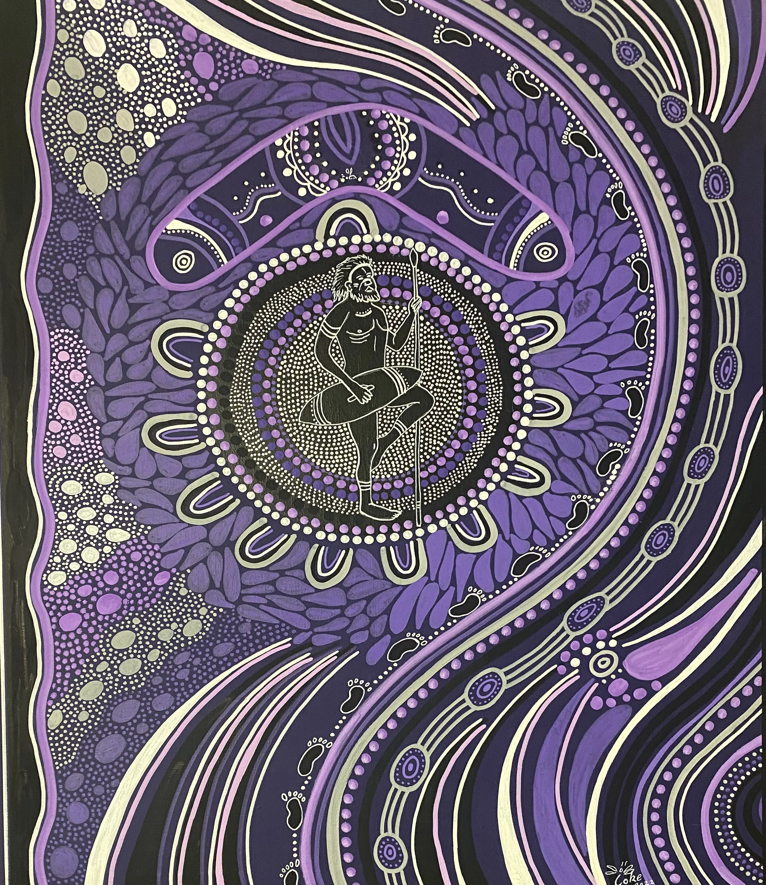 Indigenous artwork by Doris Glasson from Mandaang Art