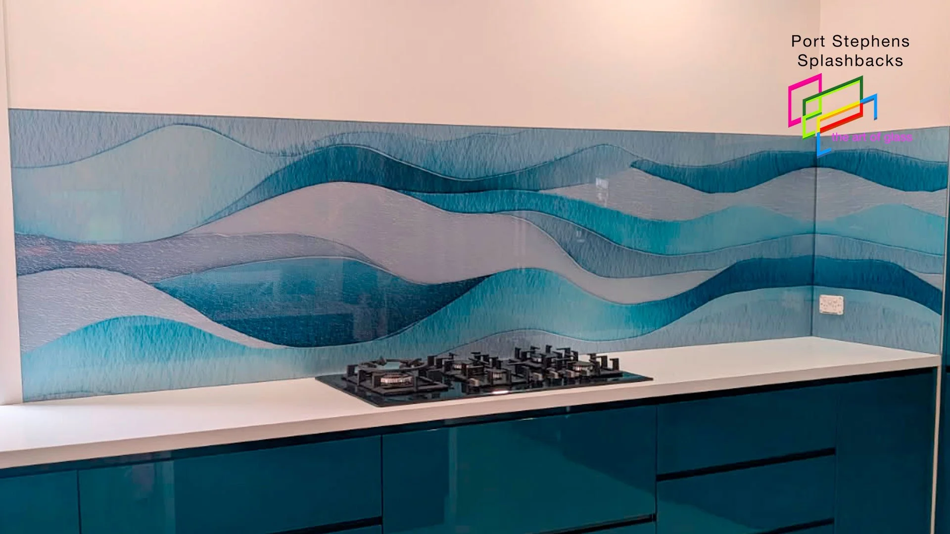 An ambitious bold creative piece that mixed metallic paint with print to create this modern abstract look for a home in East Maitland