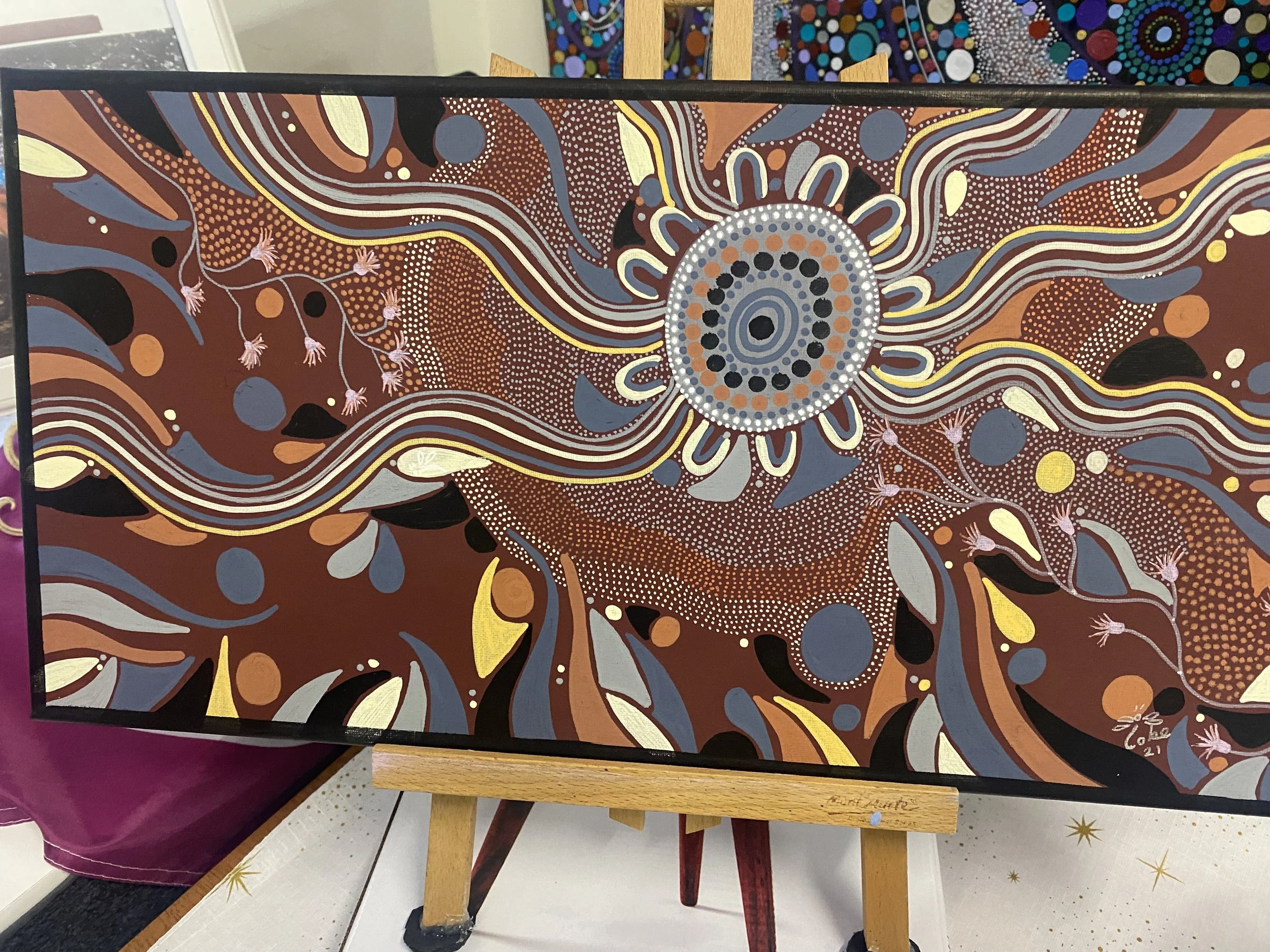 Indigenous artwork by Doris Glasson from Mandaang Art