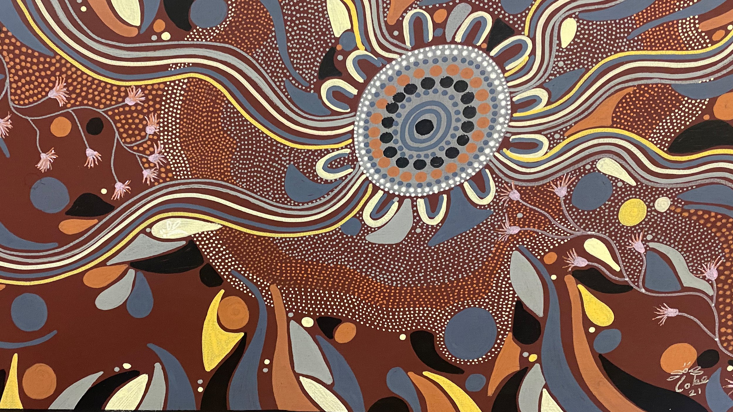 Indigenous artwork by Doris Glasson from Mandaang Art
