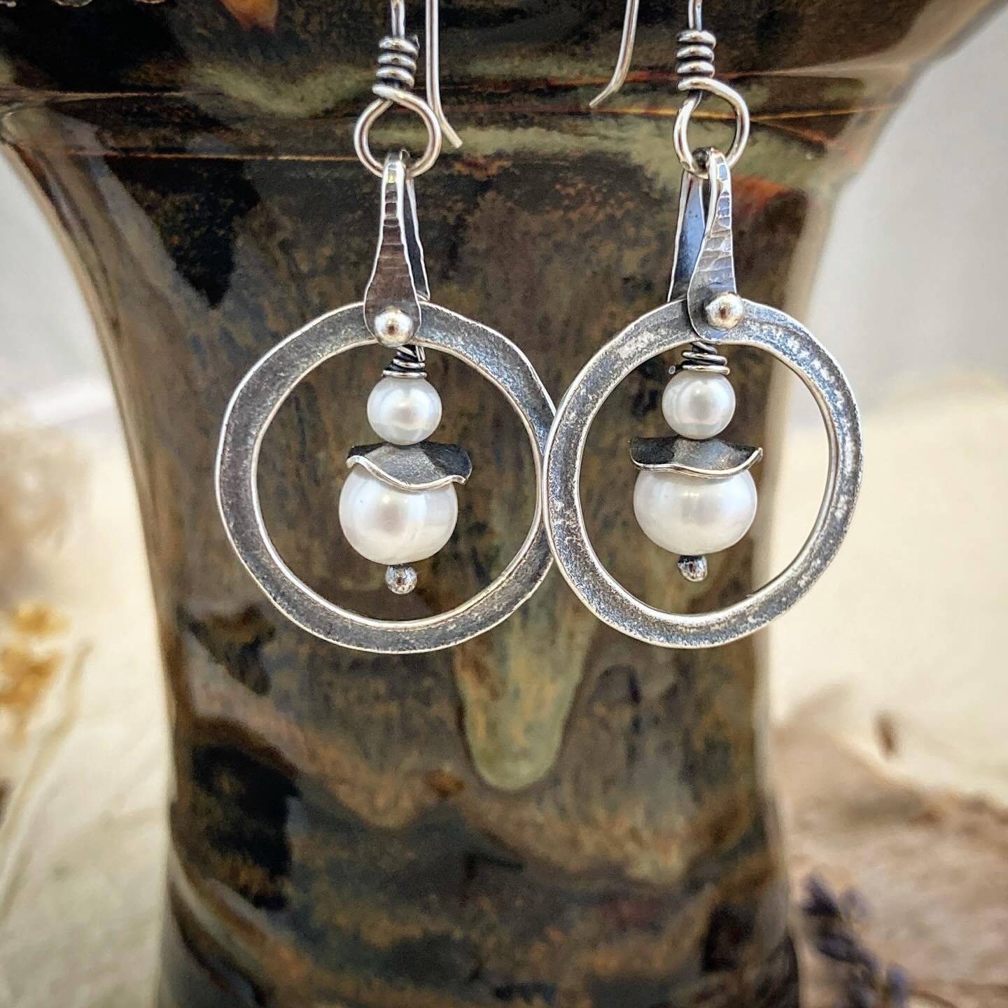 A new pearl hoop design&hellip;lovely summer vibe!! In my shop!